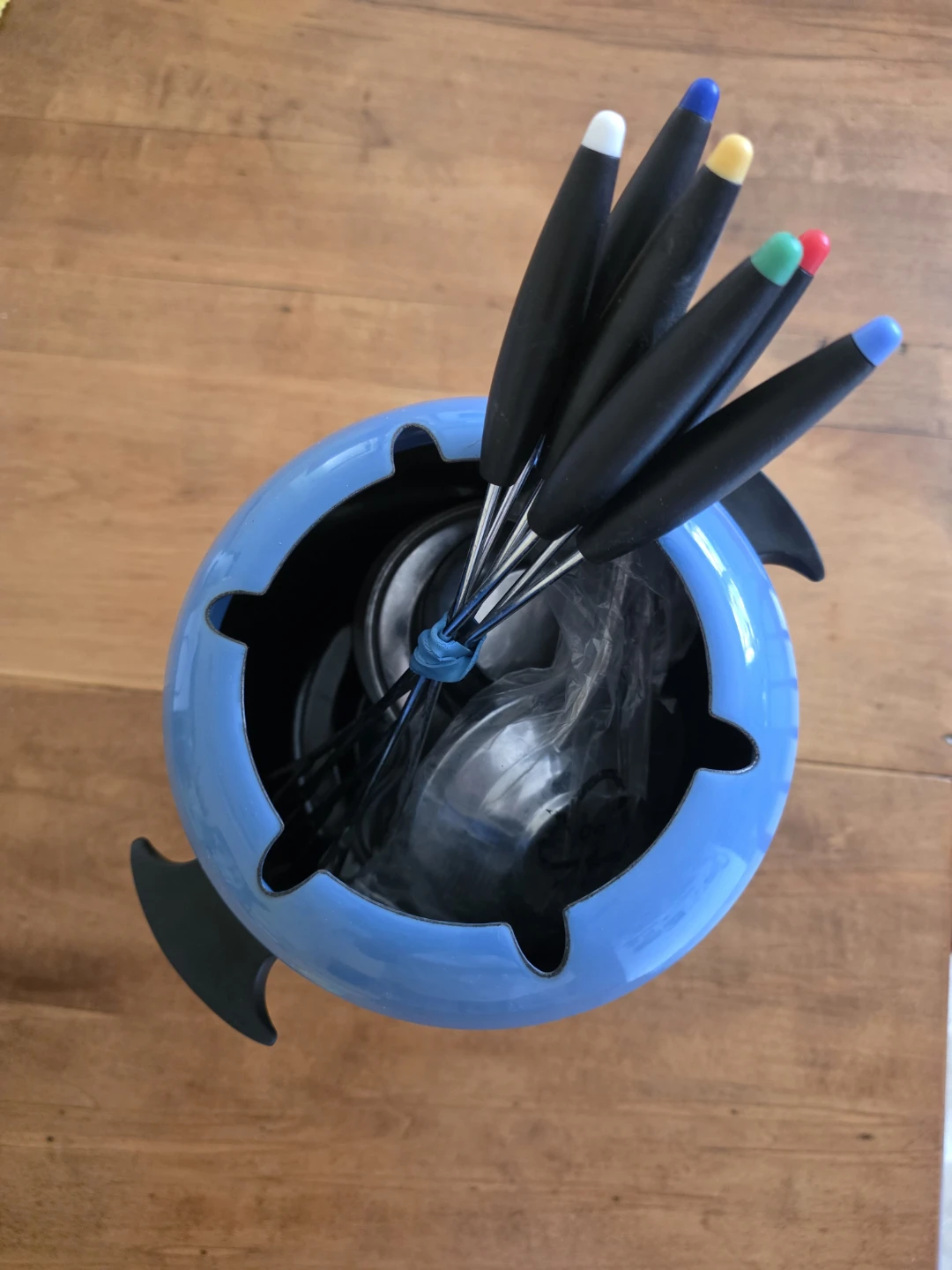 Blue Fondue Set with 6 Forks - photo 2