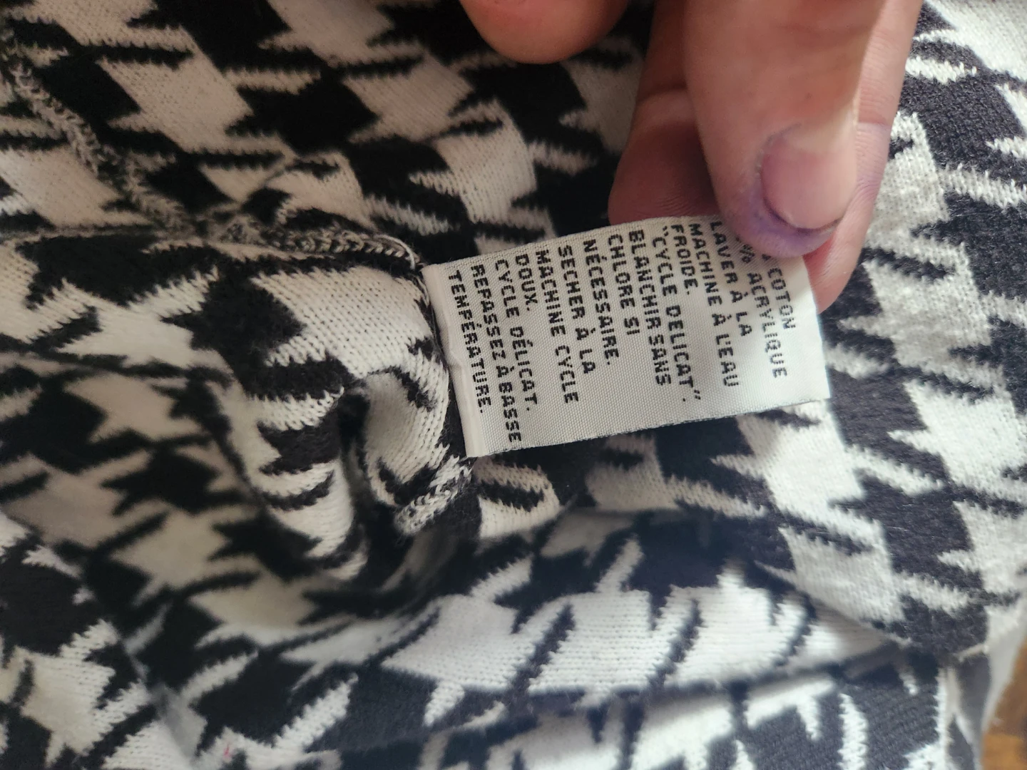 Houndstooth Zip-Up Cardigan - photo 5
