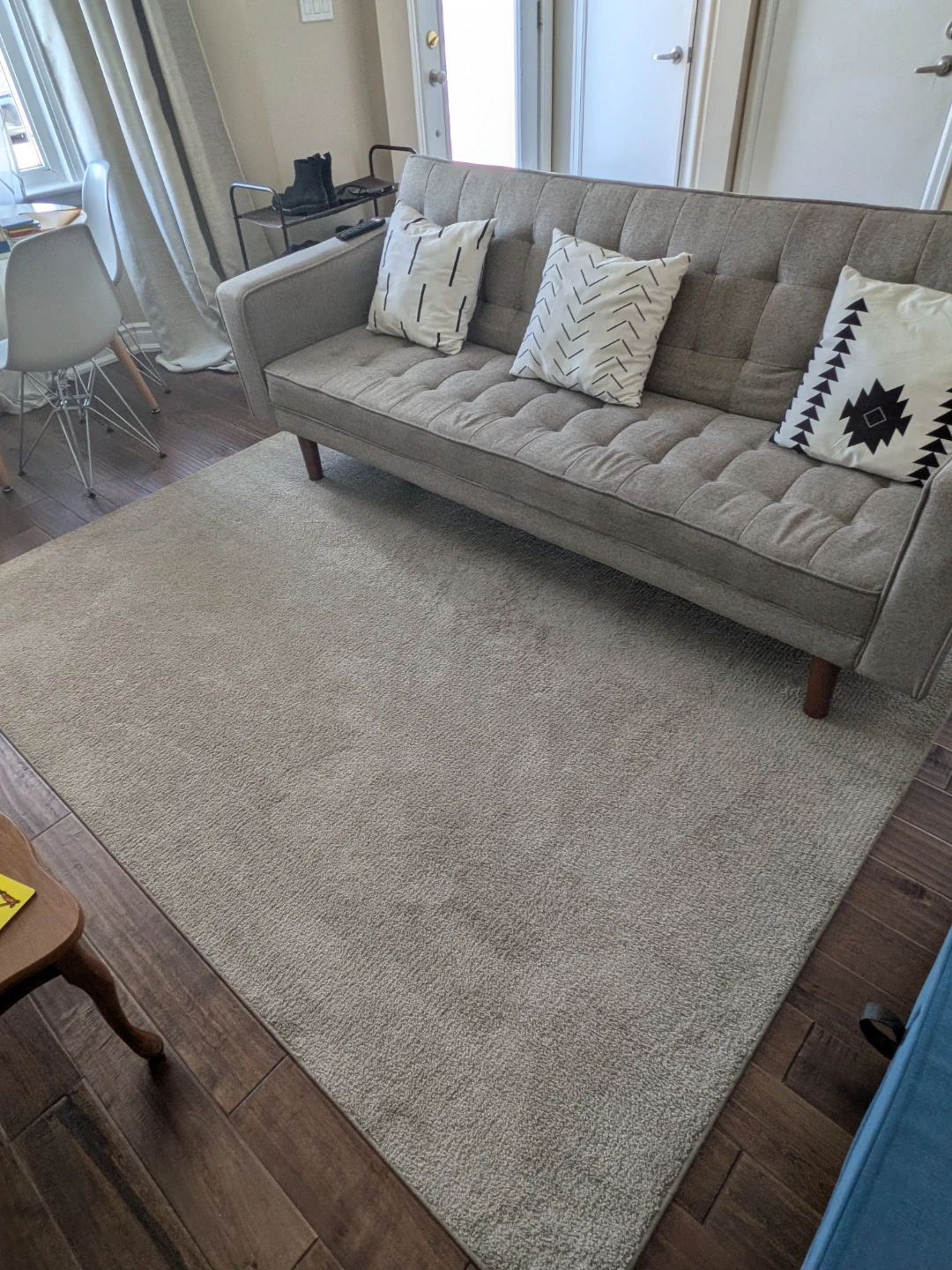 79" Grey Futon + Rug - Beige