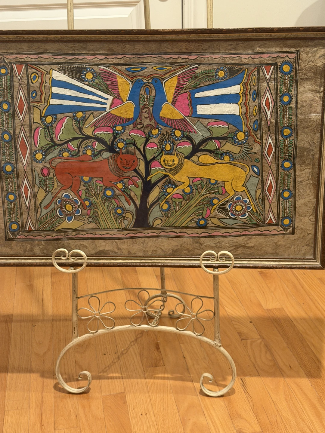 Vintage Mexican Folk Art Tree of Life Painting - photo 2