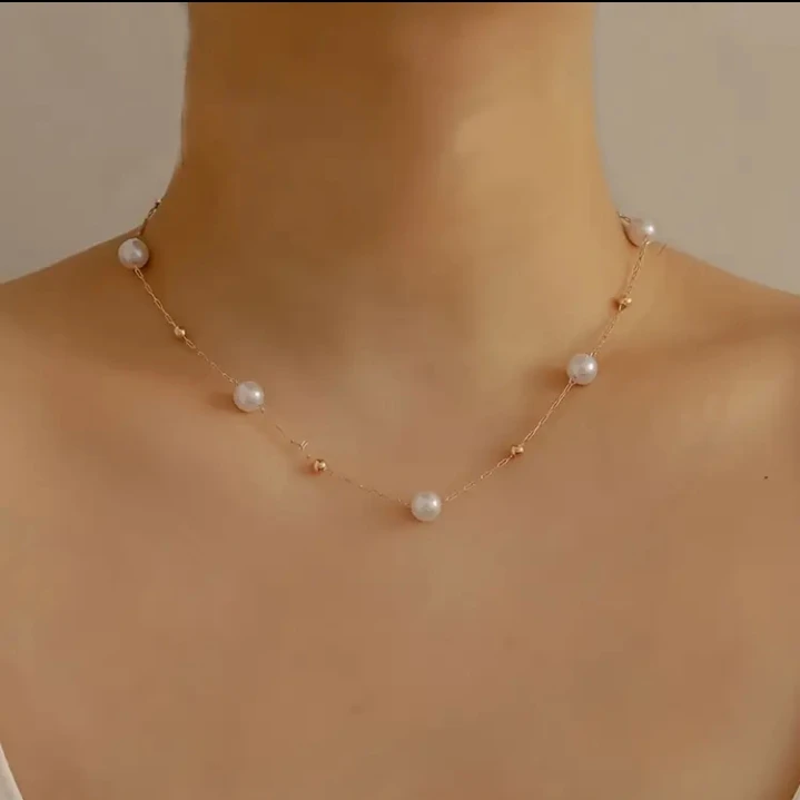 (BRAND NEW) Gold-tone pearl and bead necklace - photo 2