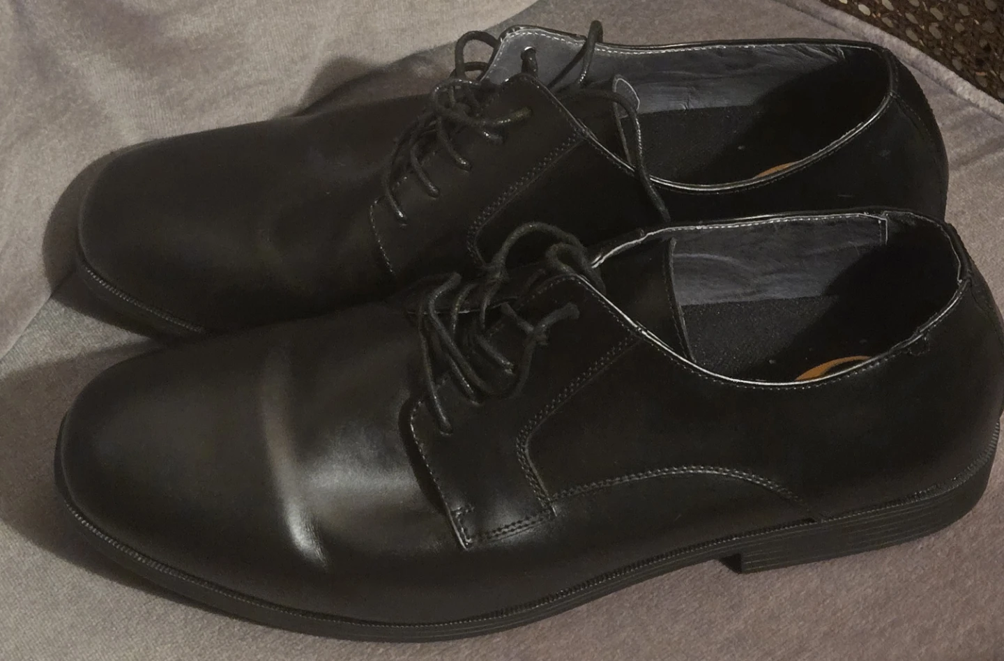 Men's 16 Wide Black Dress Leather Oxford Shoes. EUC. - photo 4