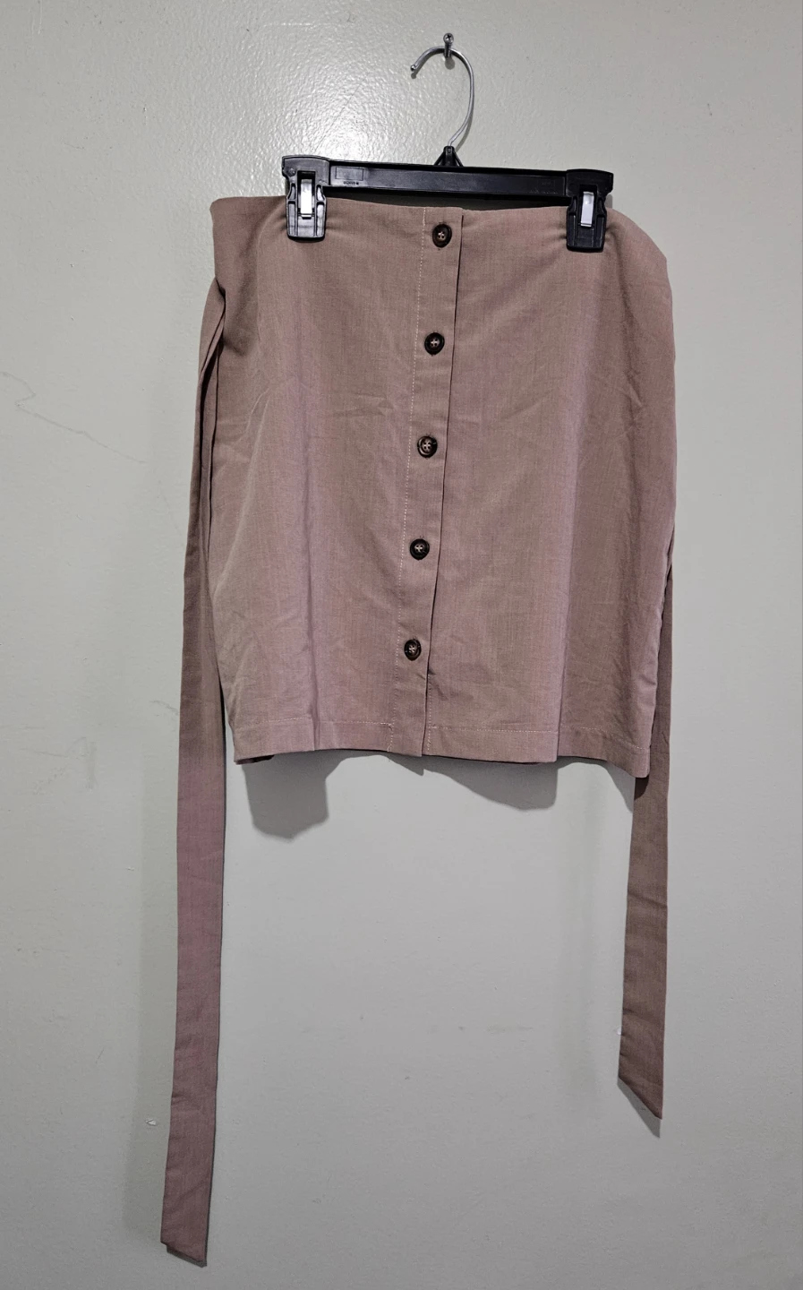 SHEIN Tie Belt Beige Mini Skirt - photo 2