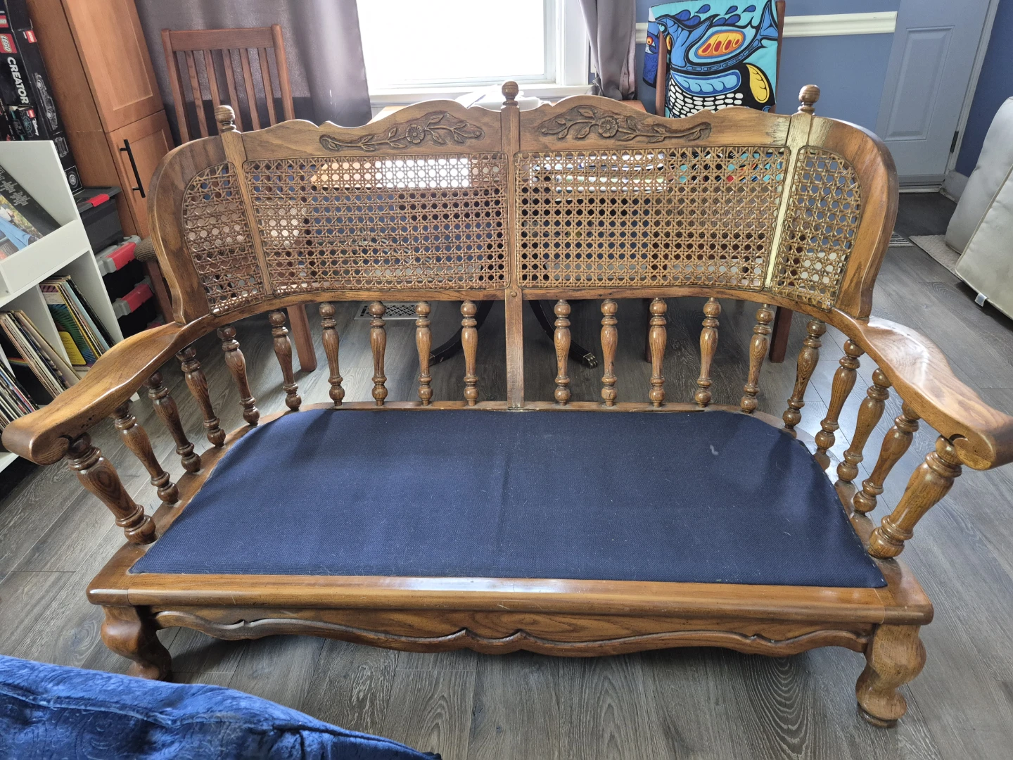 Howard Wooden Loveseat Sofa - photo 2