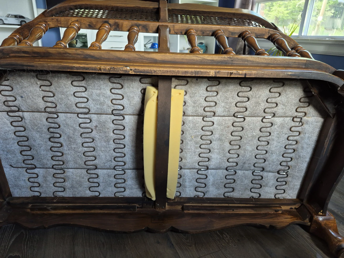 Howard Wooden Loveseat Sofa - photo 4