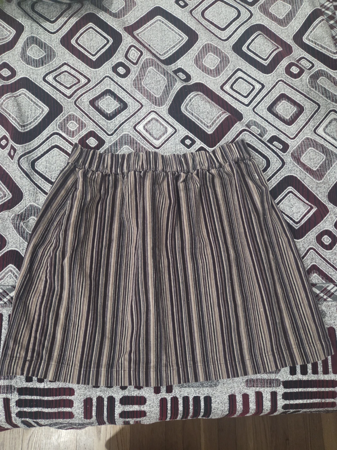 Striped A-line Skirt