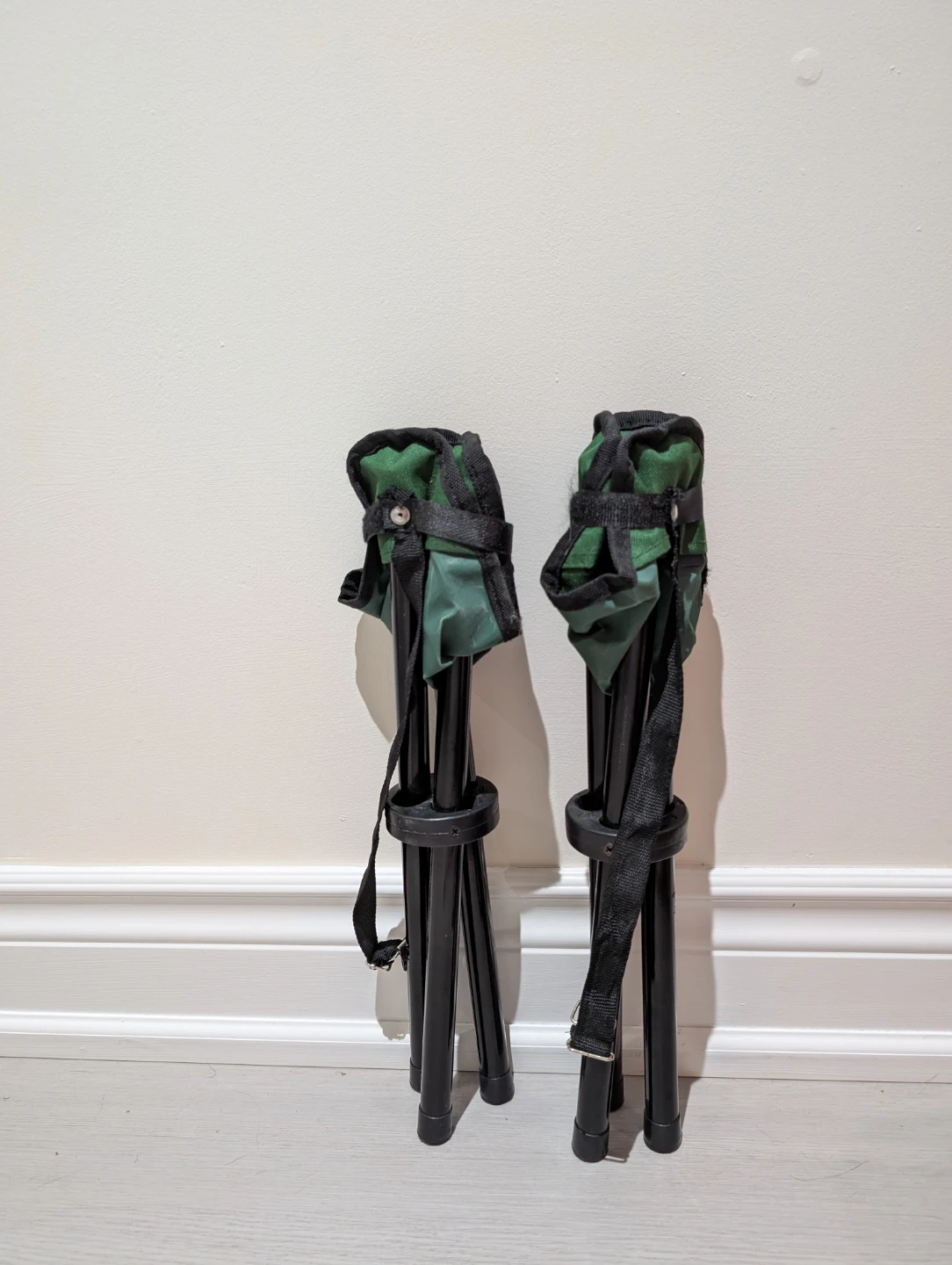 Pair of Green Camping Stools