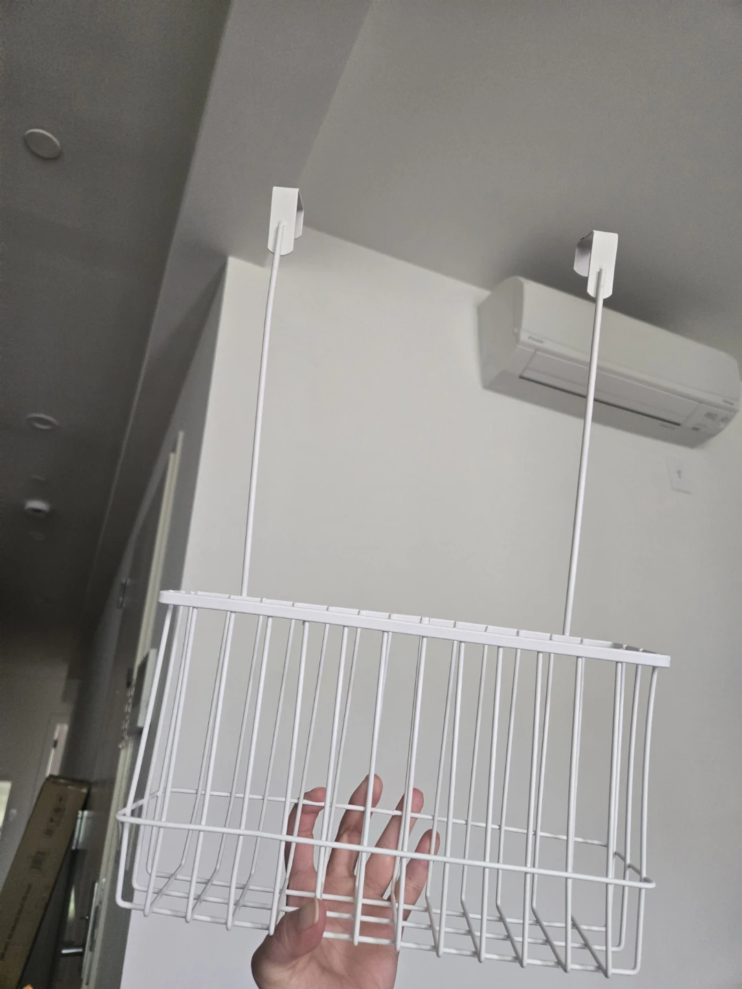 White Wire Over-the-Door Storage Basket