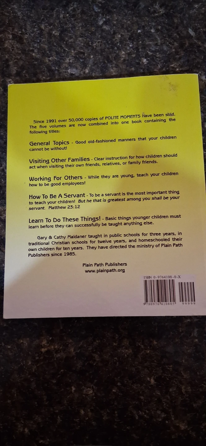 Polite Moments Book by Gary & Cathy Maldaner - photo 4
