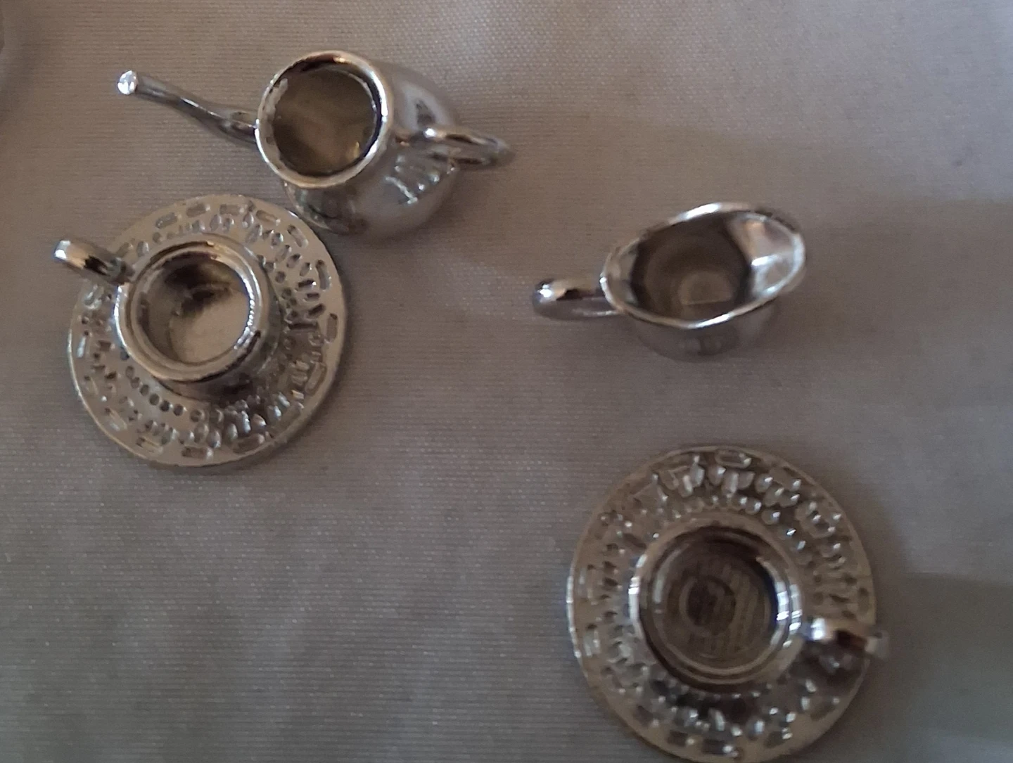 Miniature Silver Tea Set with Tray - photo 3