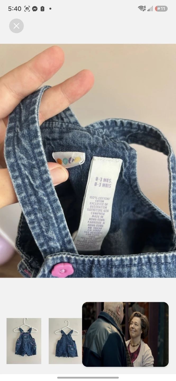 OshKosh B'gosh Denim Overalls - 0-3 Months - photo 3