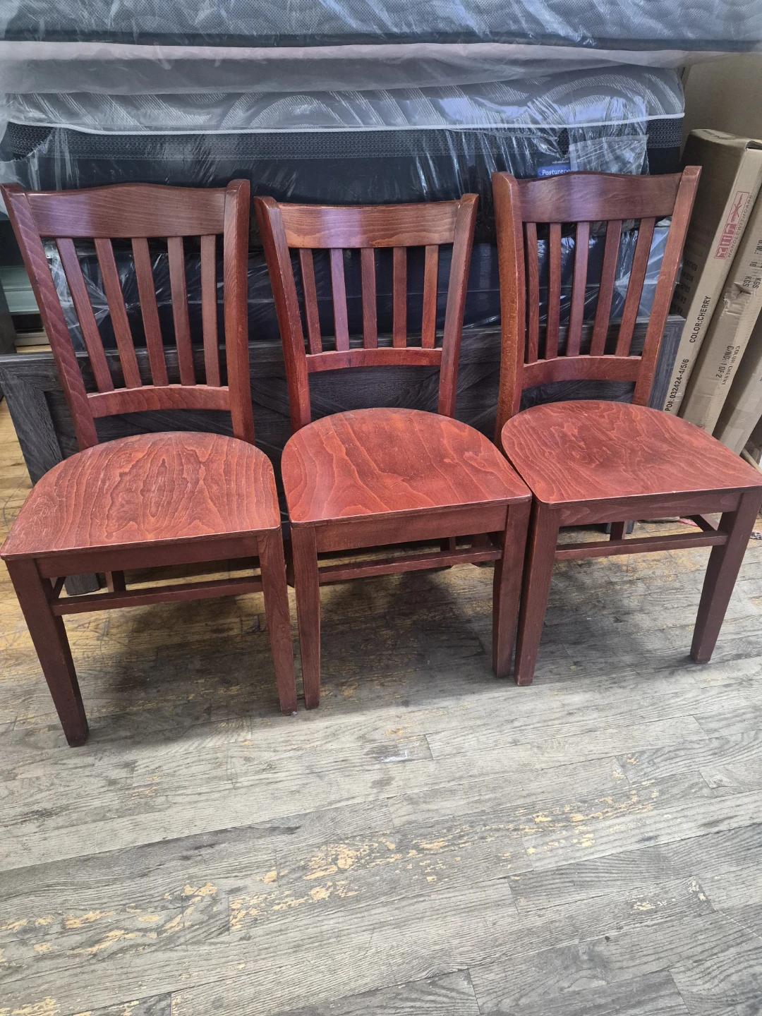 3 SOLID WOOD CHAIRS