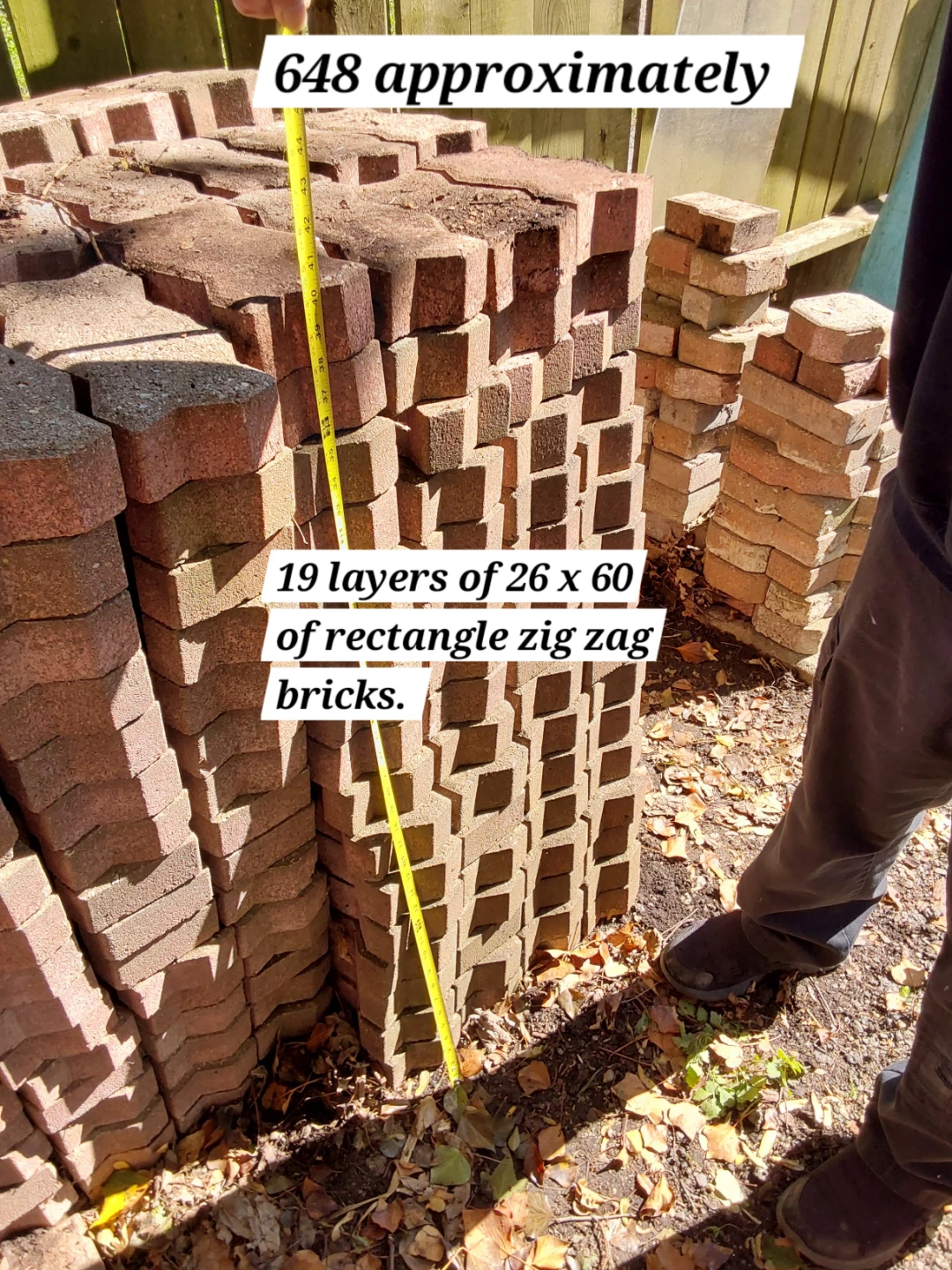 Approximately 648 Rectangle Zig Zag Bricks