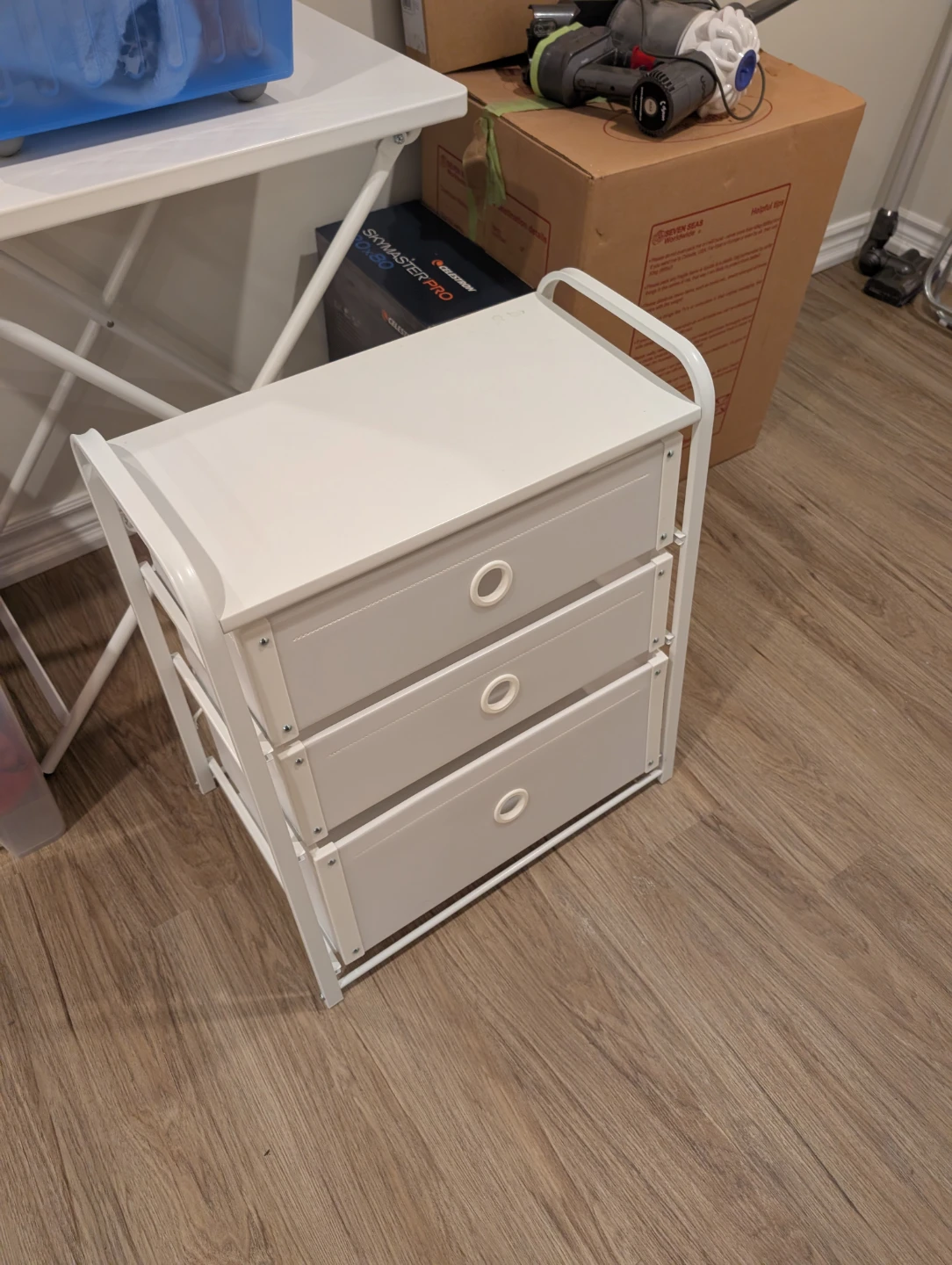 White 3-Drawer Rolling Cart
