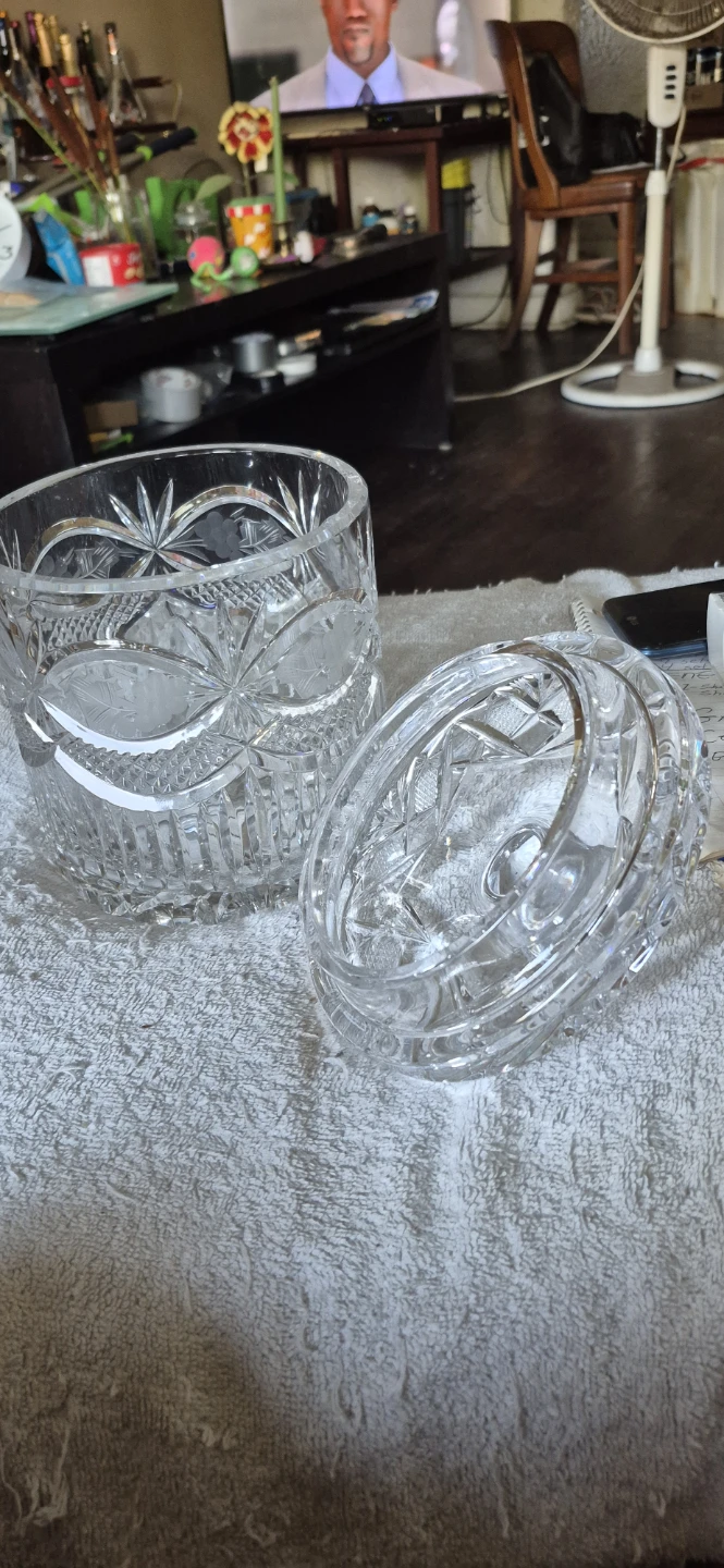 Crystal cut Glass Jar - photo 2