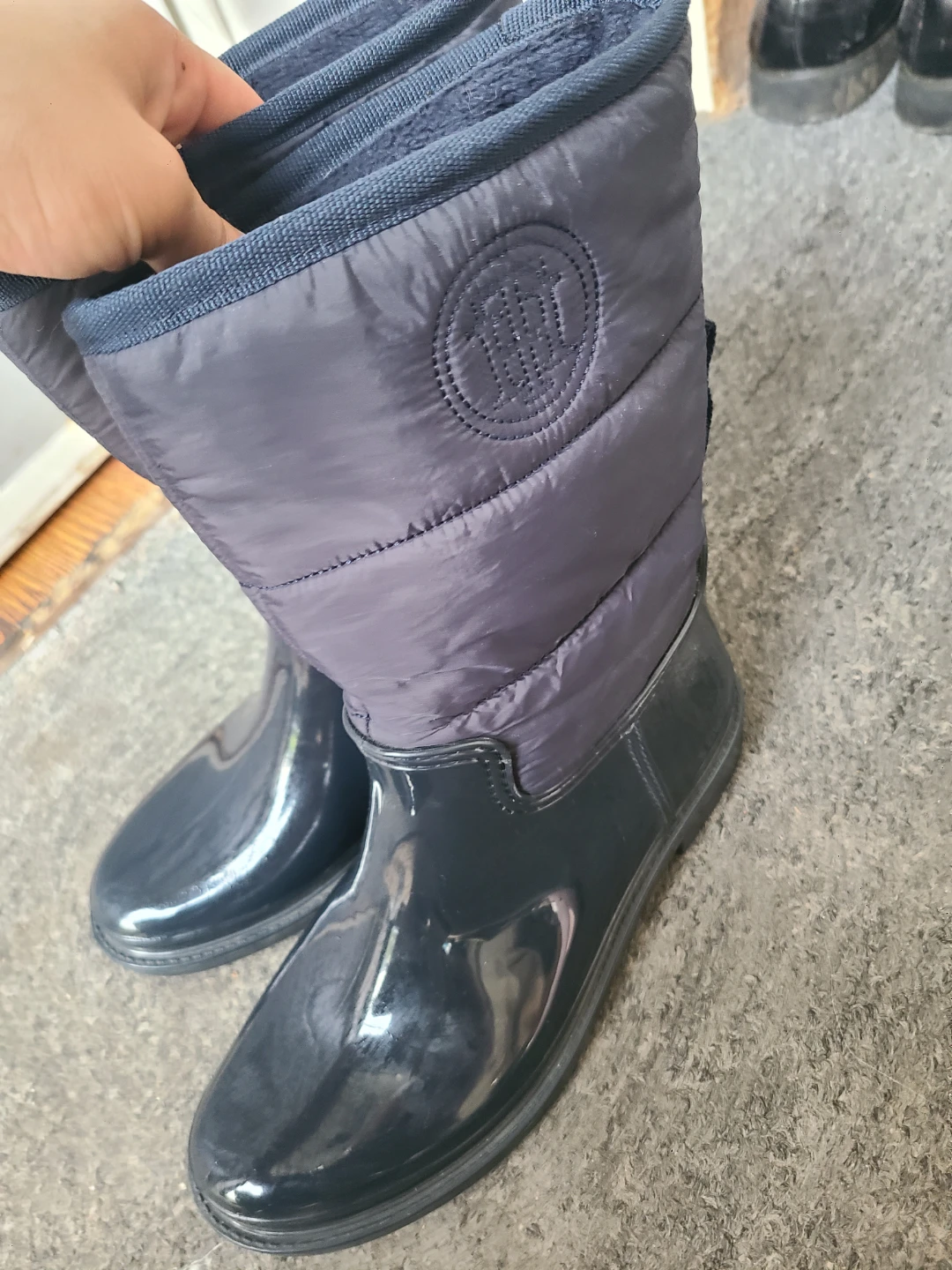Navy Blue Puffer Rain Boots - photo 2