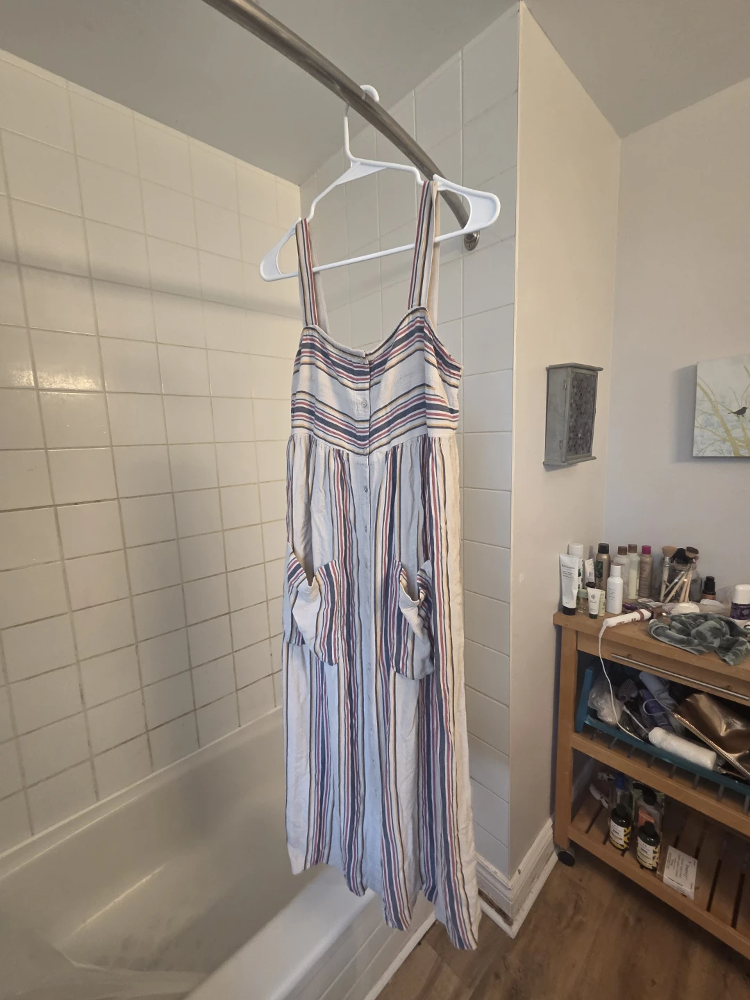 ZARA Striped Button-Front Midi Dress - Size M