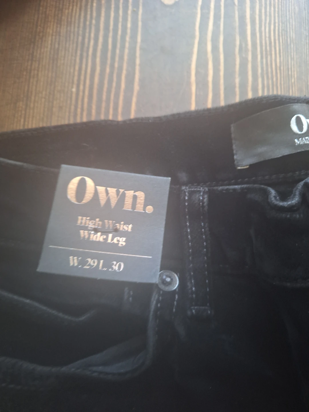 Own. High Waist Wide Leg Jeans - Black W29 L30