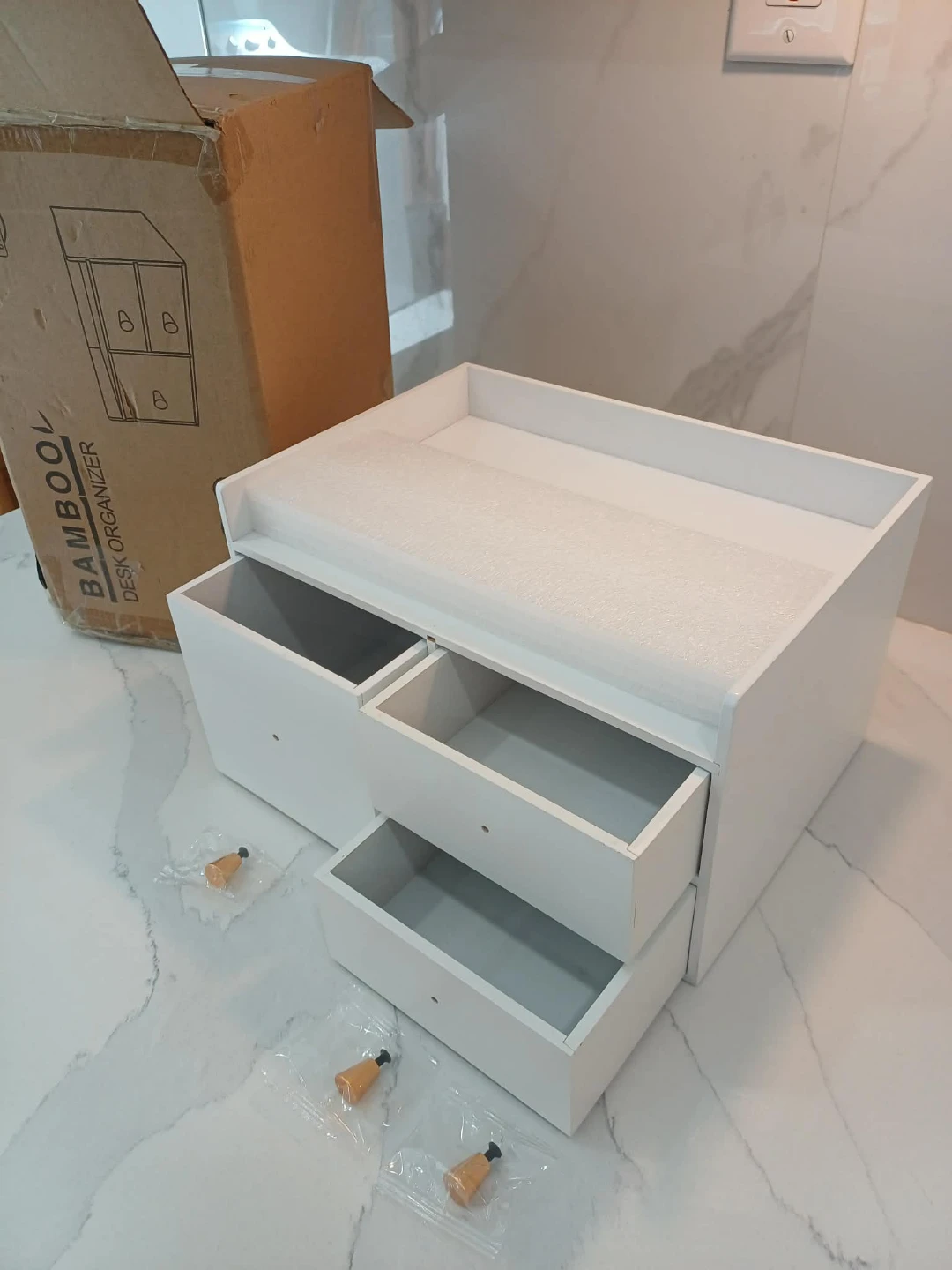 Bamboo Desk Organizer White - photo 4