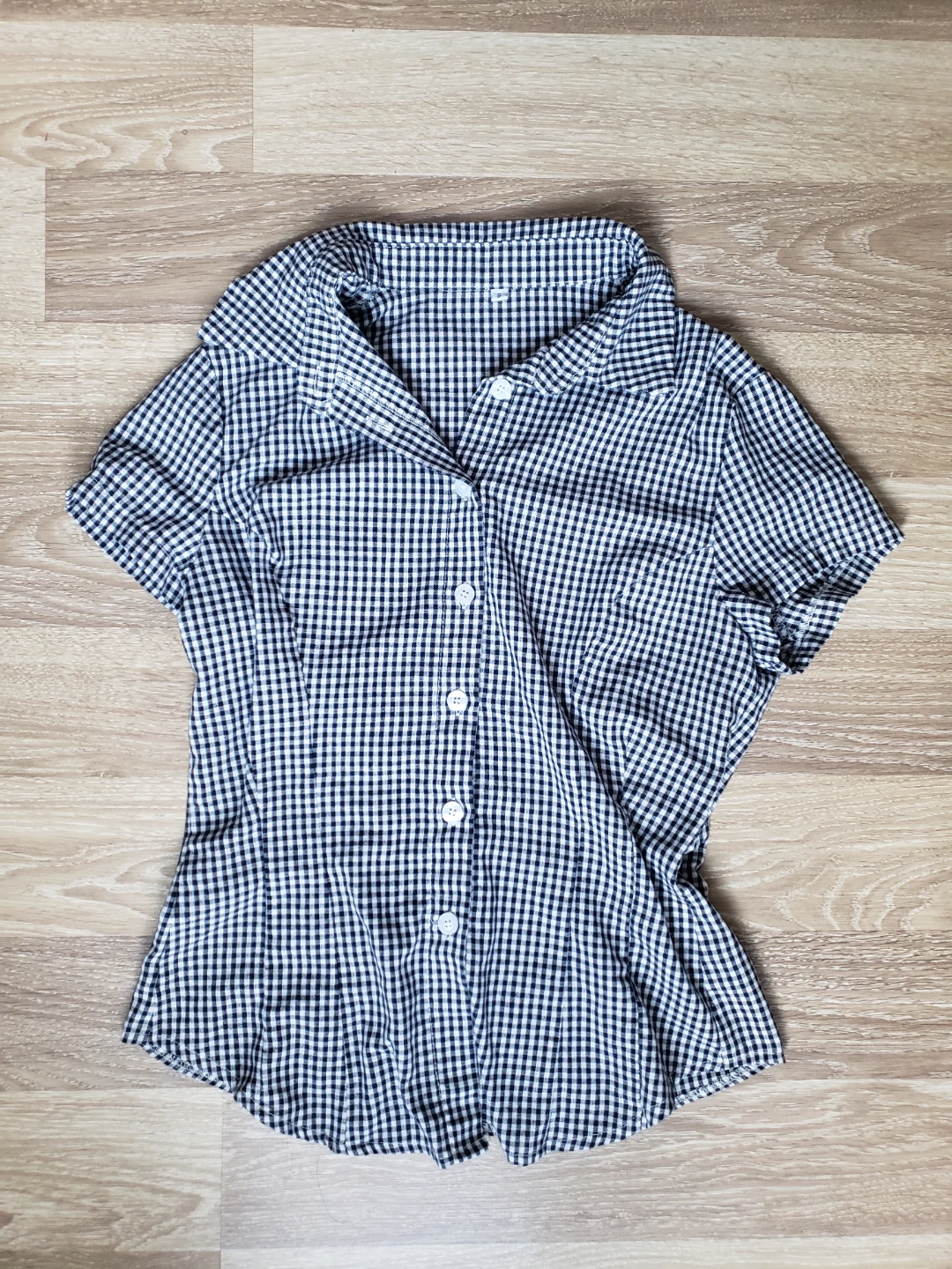 Button-Up Shirt - Blue and White Checkered - photo 3