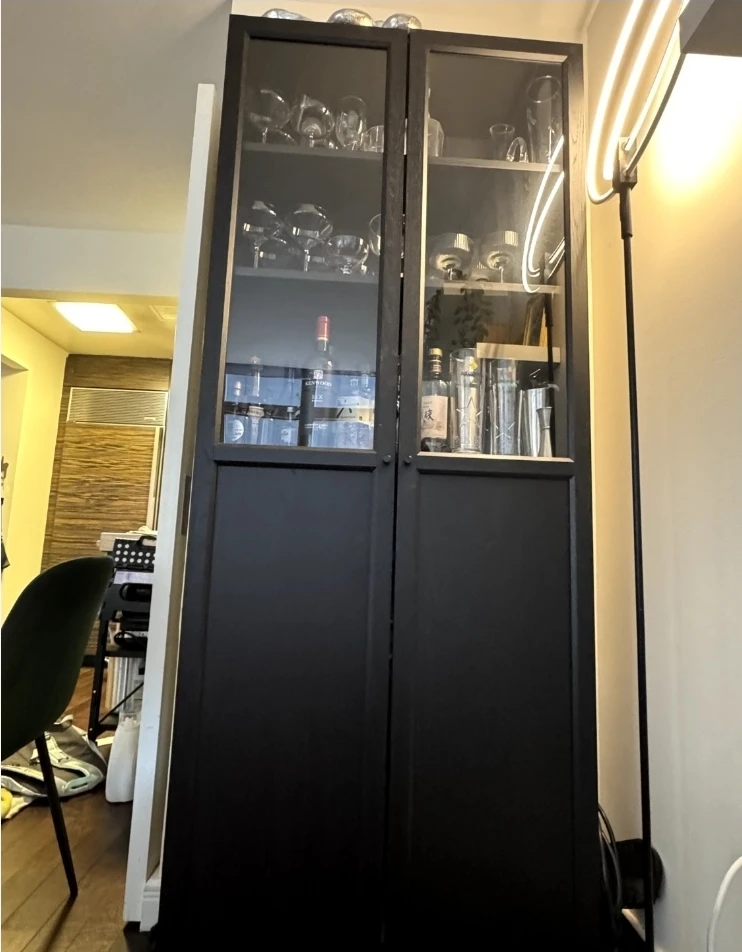IKEA DETOLF Glass-door cabinet, black - photo 2