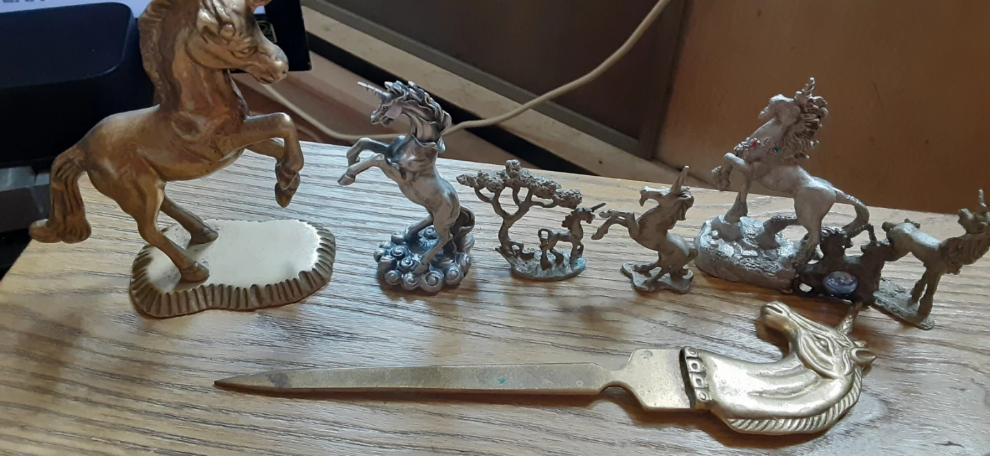 Collection of Unicorn Figurines and Letter Opener