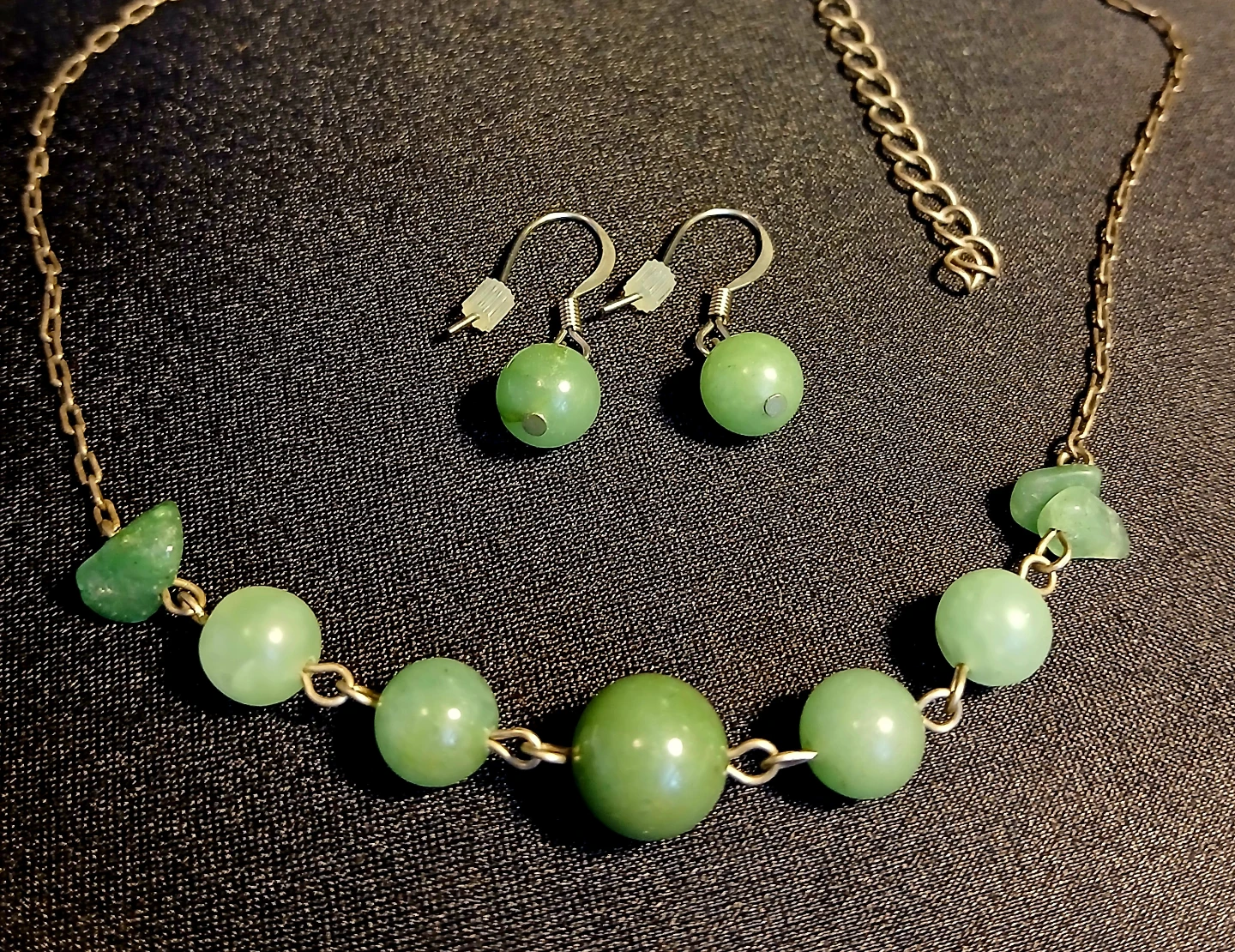 Jade Bead Necklace and Earring Set - photo 2