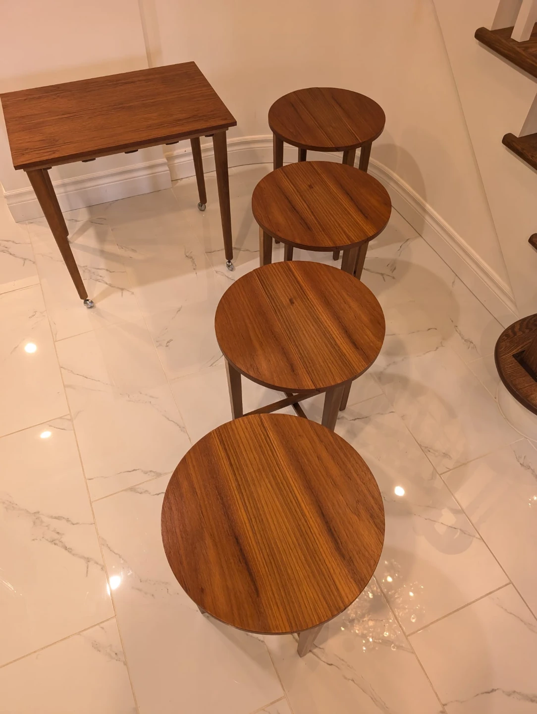 Mid-Century Modern Teak Nesting Tables Style of Poul Hundevad - photo 3
