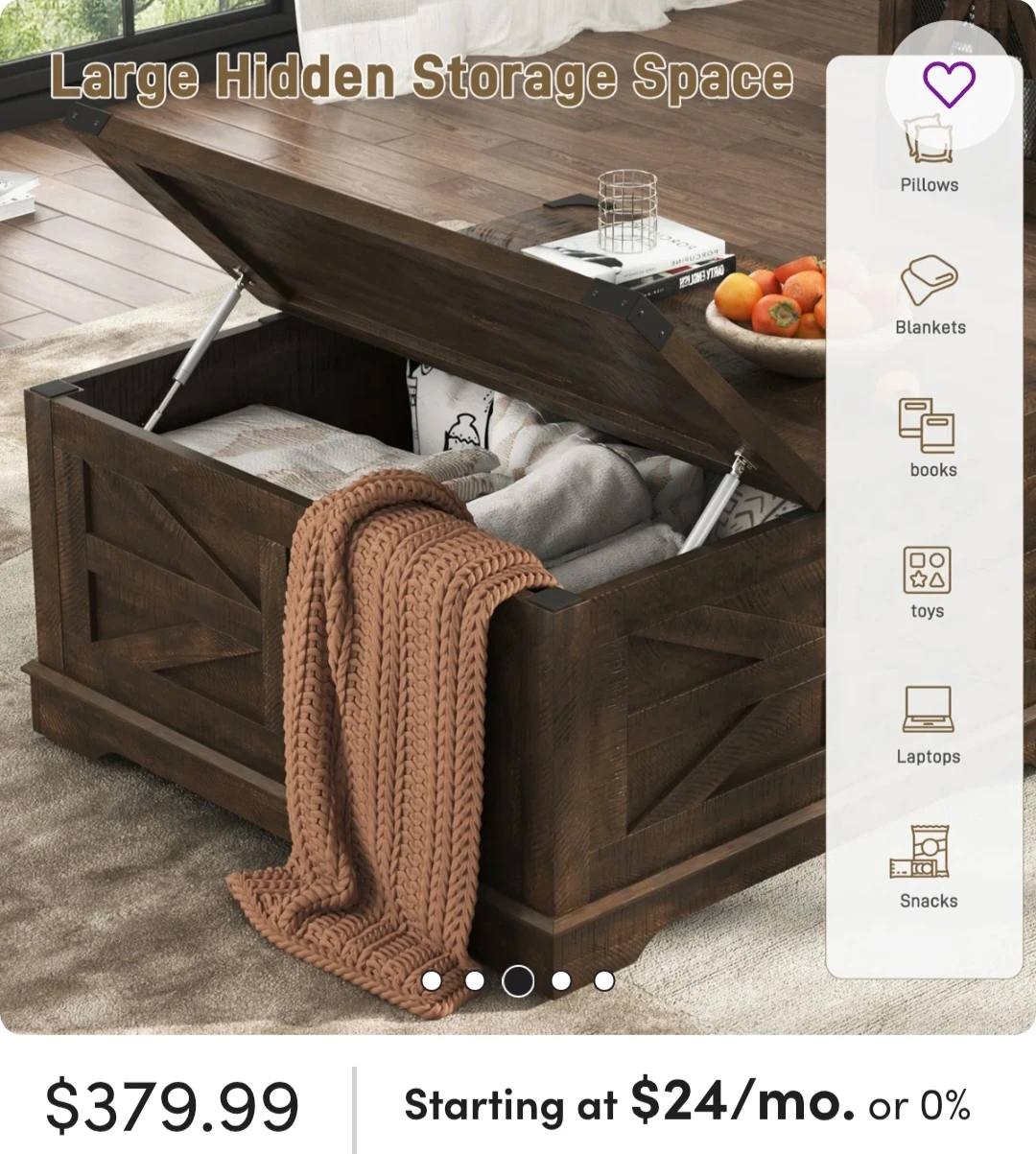 Lift Top Storage Coffee Table