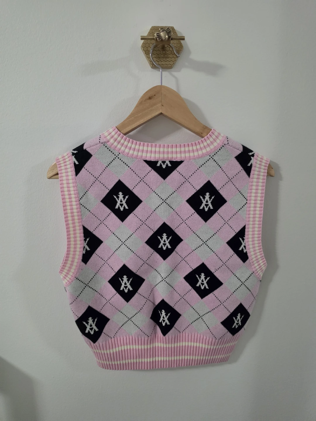 ADLV Acmé de la Vie Pink Argyle Sweater Vest - photo 2