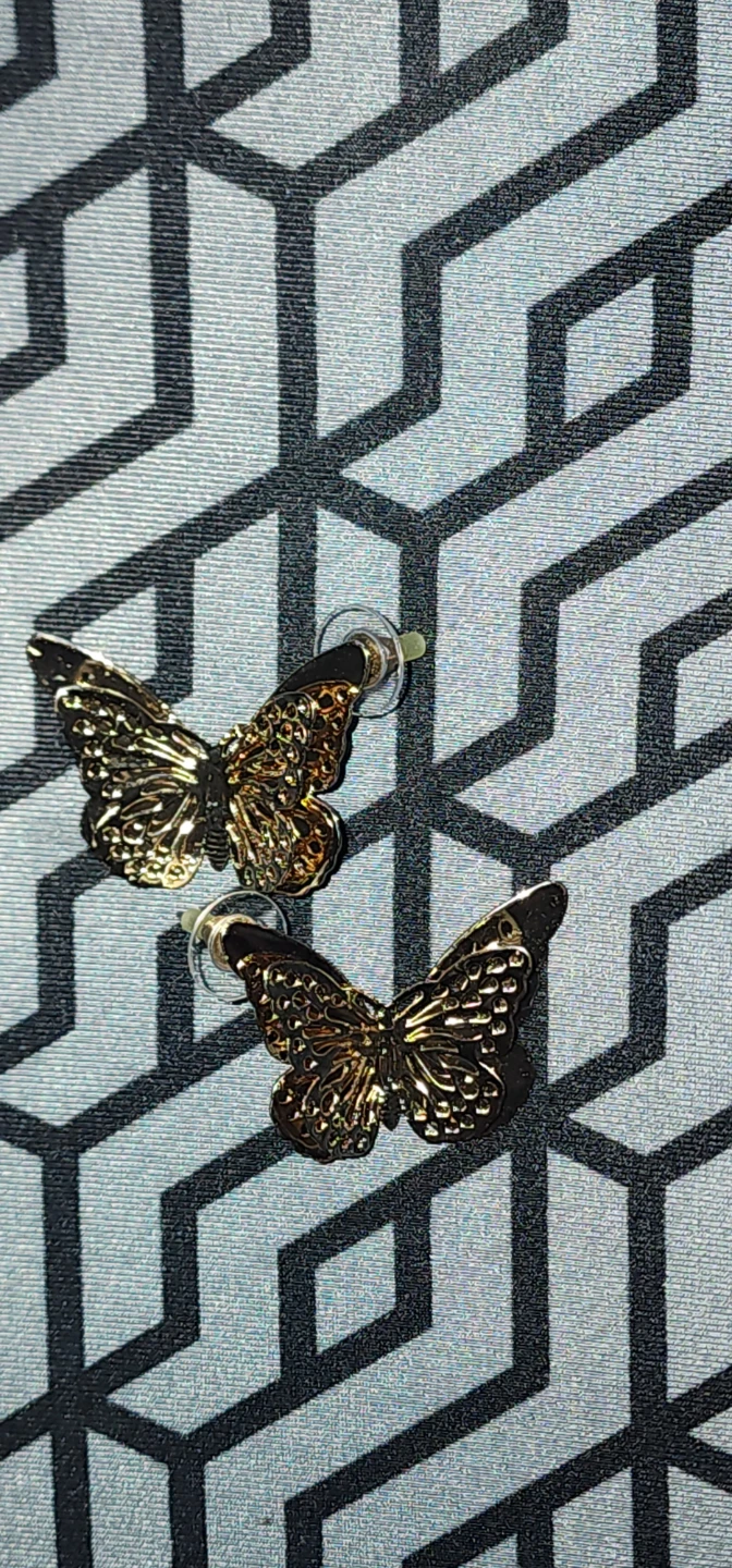 Gold Butterfly Stud Earrings - photo 4