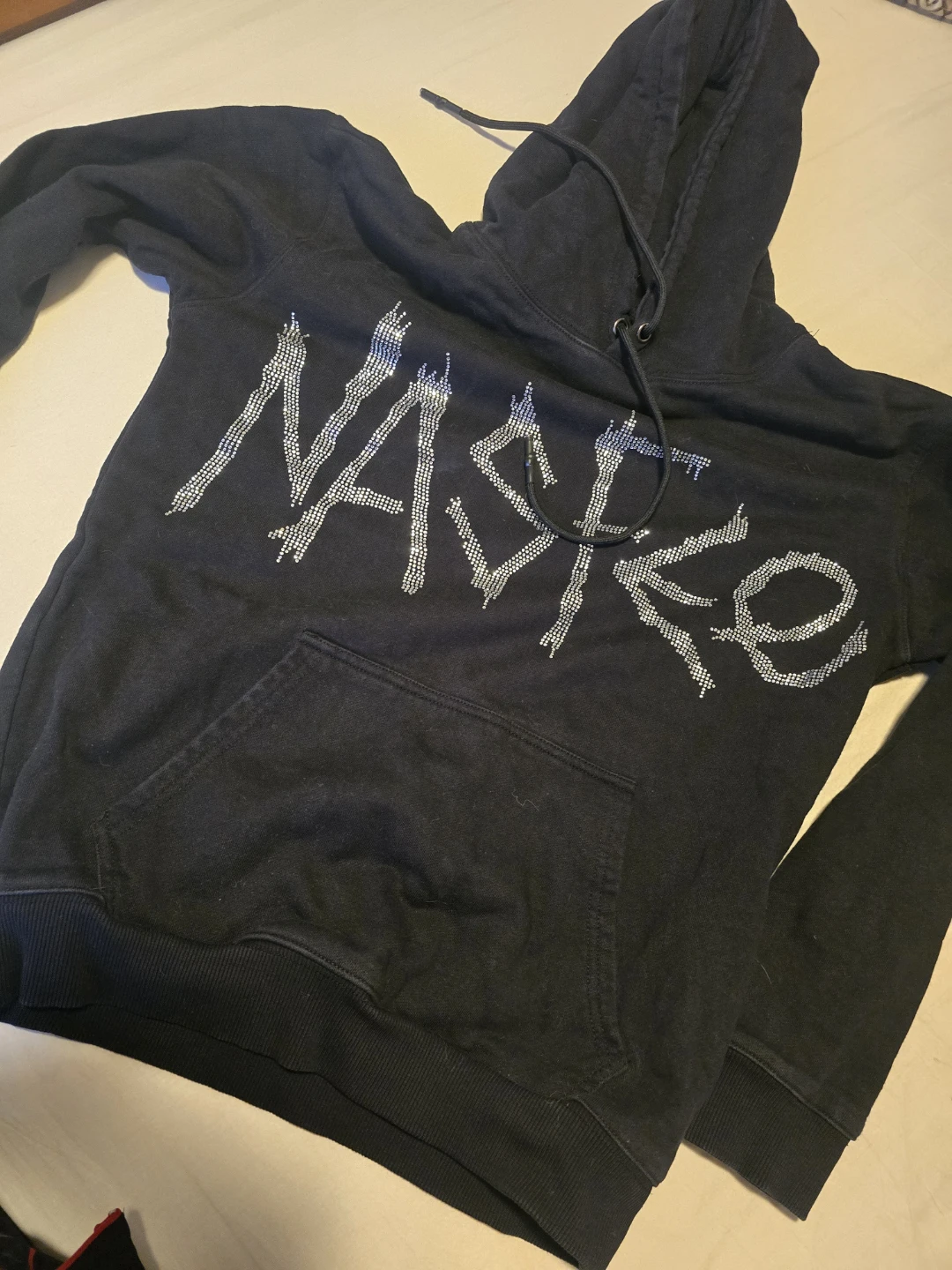 Naske rhinestone graphic hoodie in black - photo 2