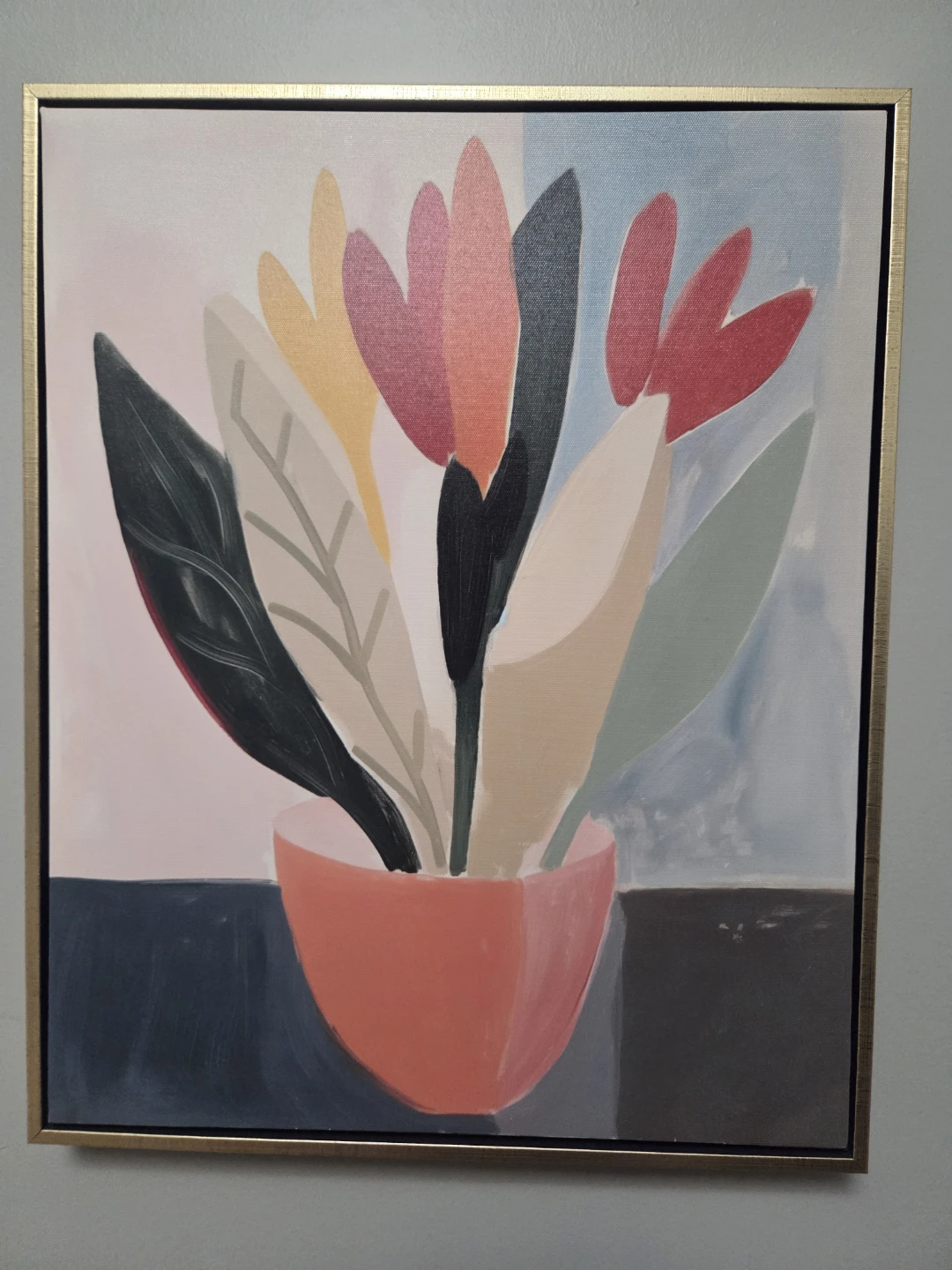 Framed Abstract Floral Canvas Art Print - photo 2