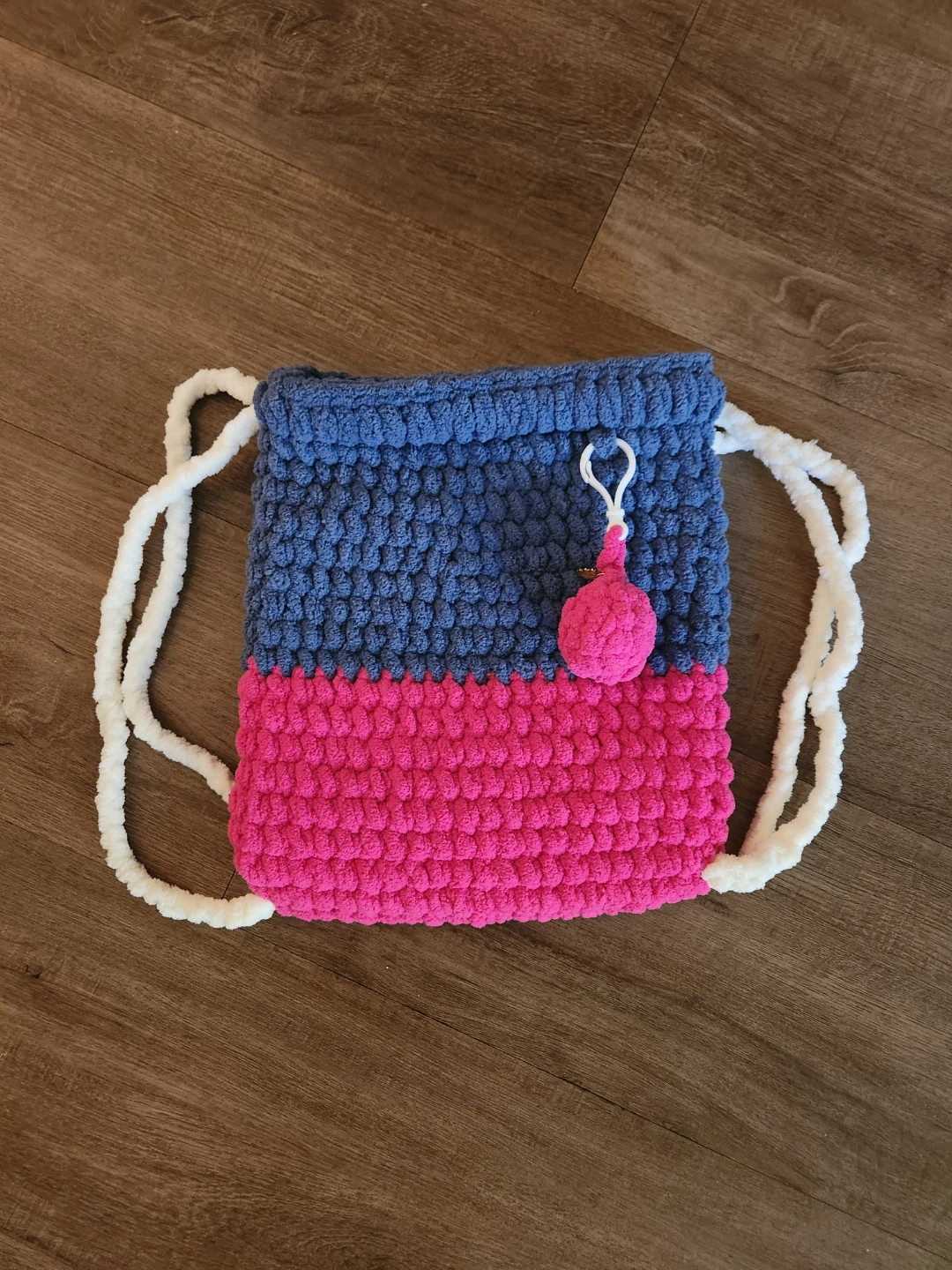 Crocheted Drawstring Backpack