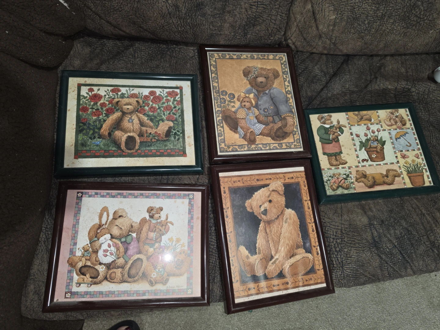 Collection of Framed Teddy Bear Art Prints