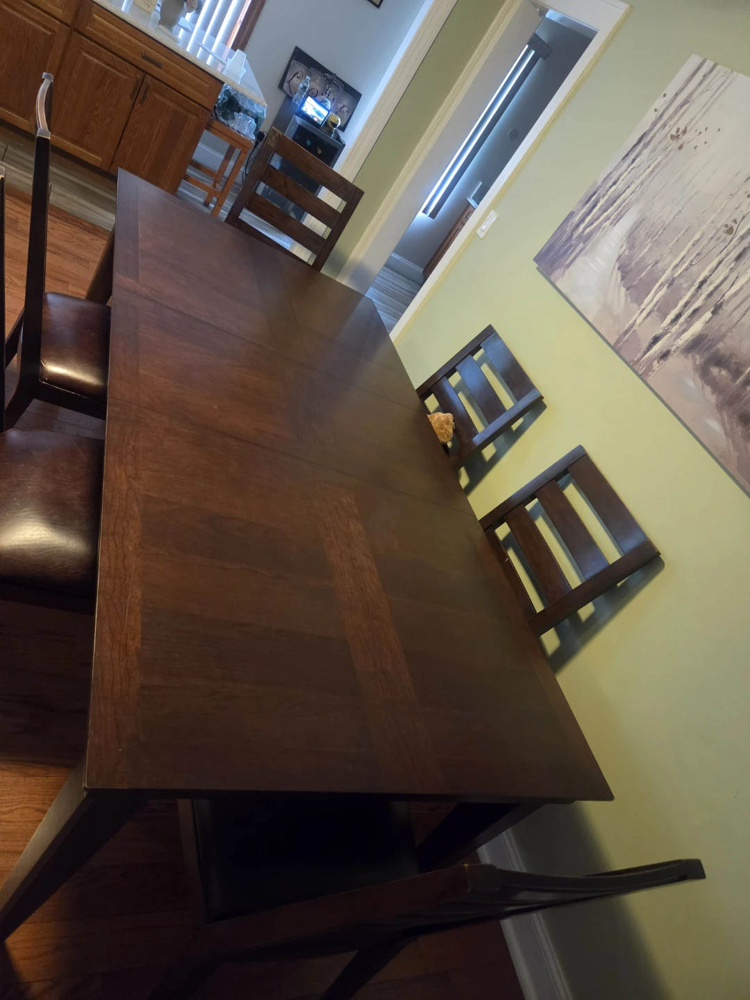 Wooden Dining Set with Padded Seat Chairs