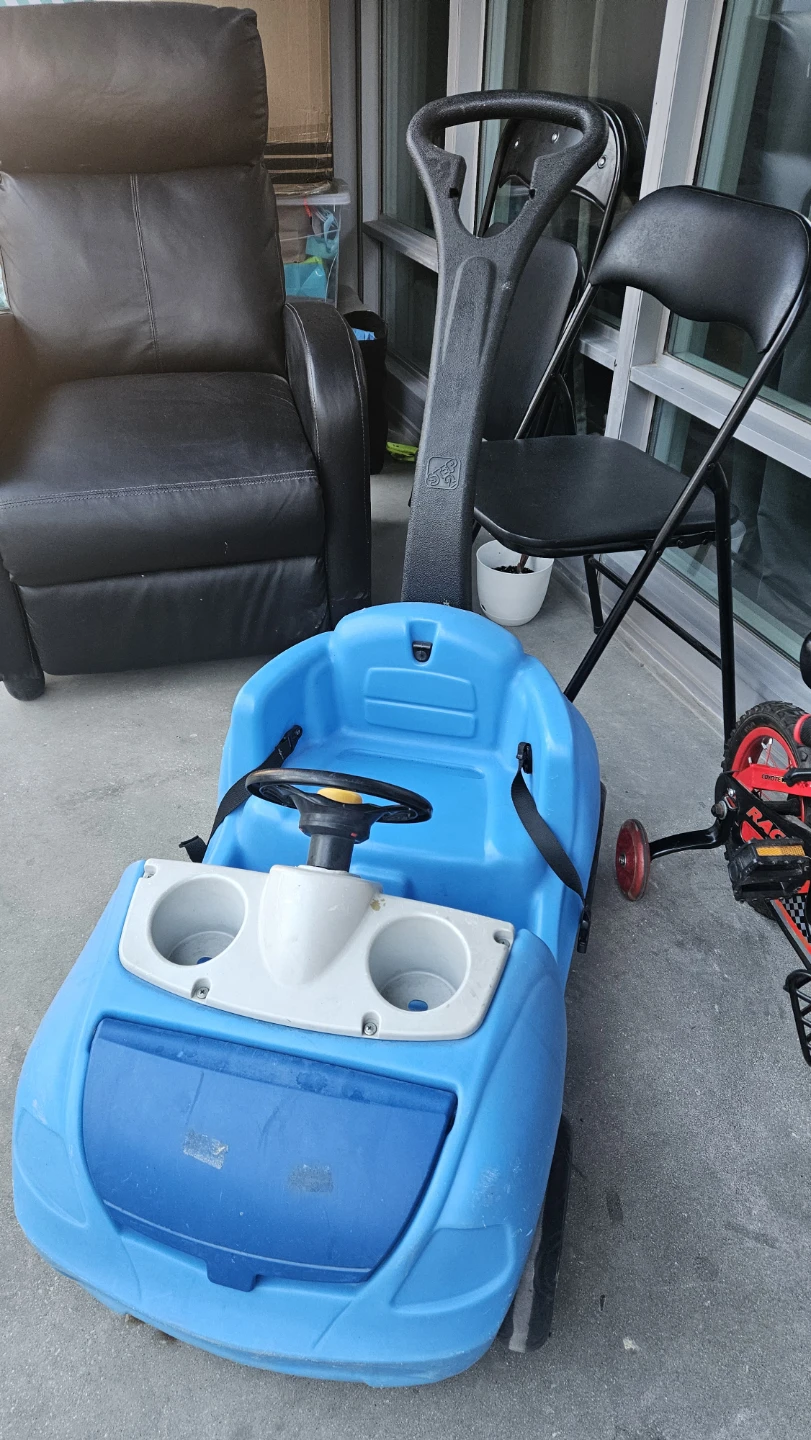 Blue Ride-On Push Car with Parent Handle