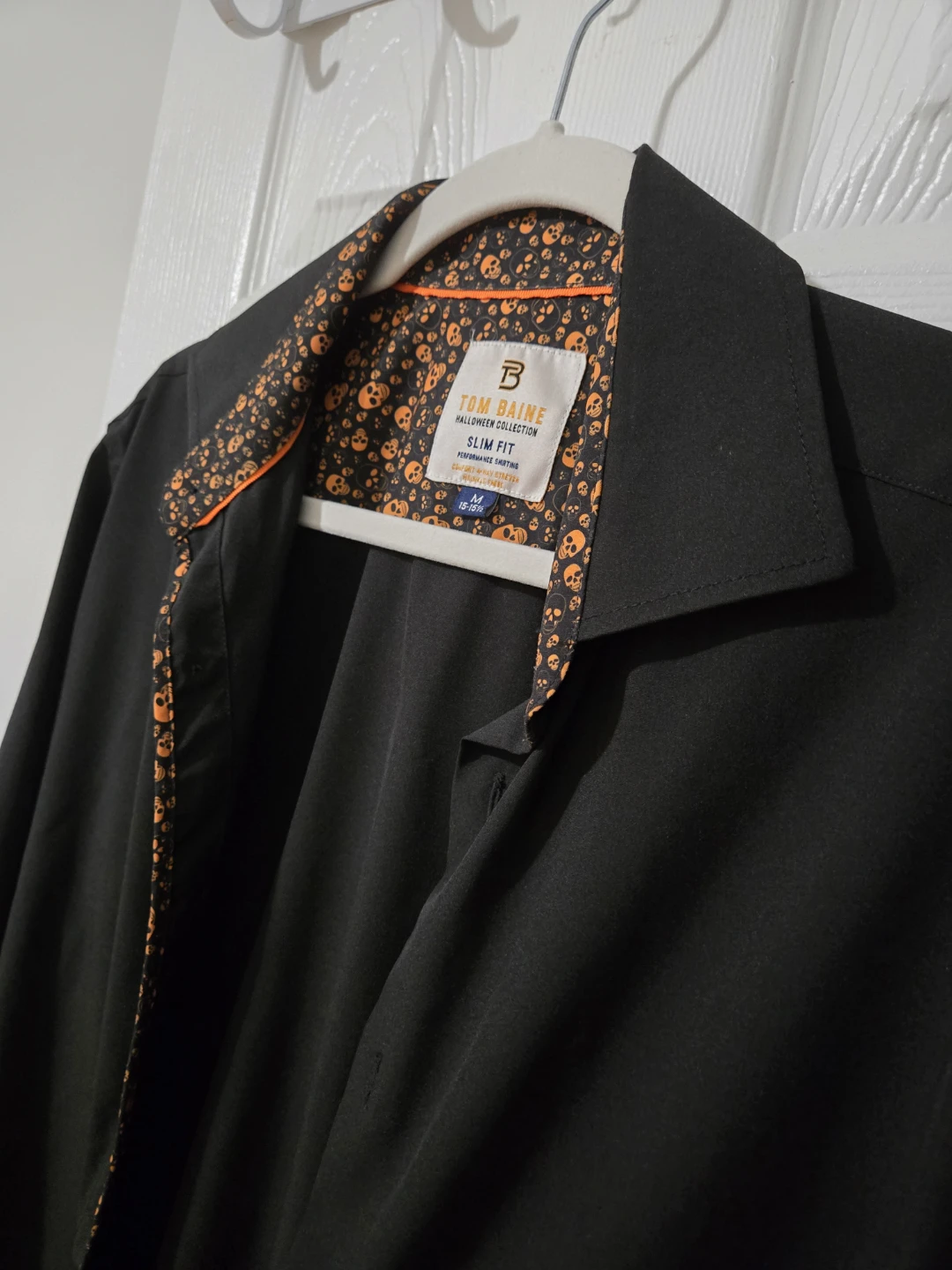 Tom Baine Slim Fit Halloween Shirt - Black Skull Print - photo 3