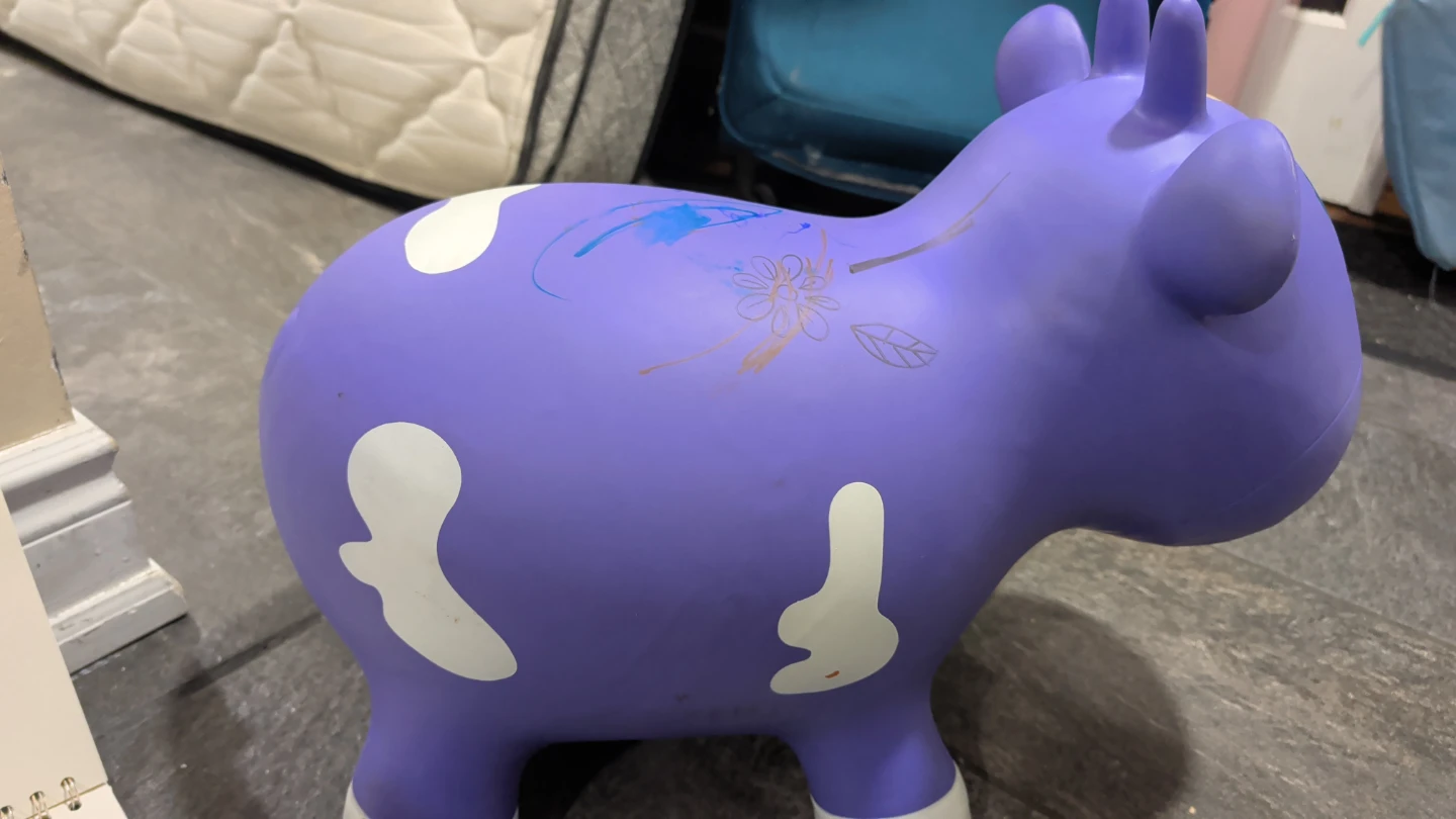 Purple Inflatable Bouncy Cow Toy