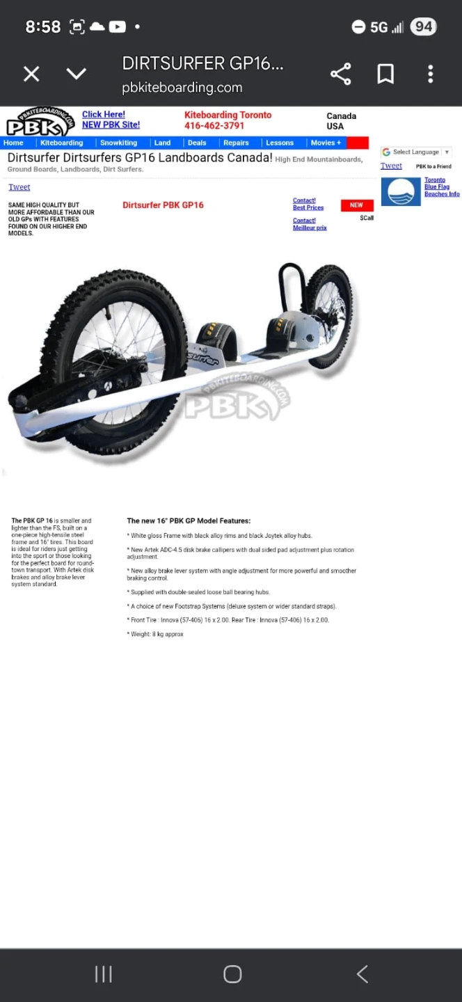 PBK Dirt Surfer GP16 Landboard