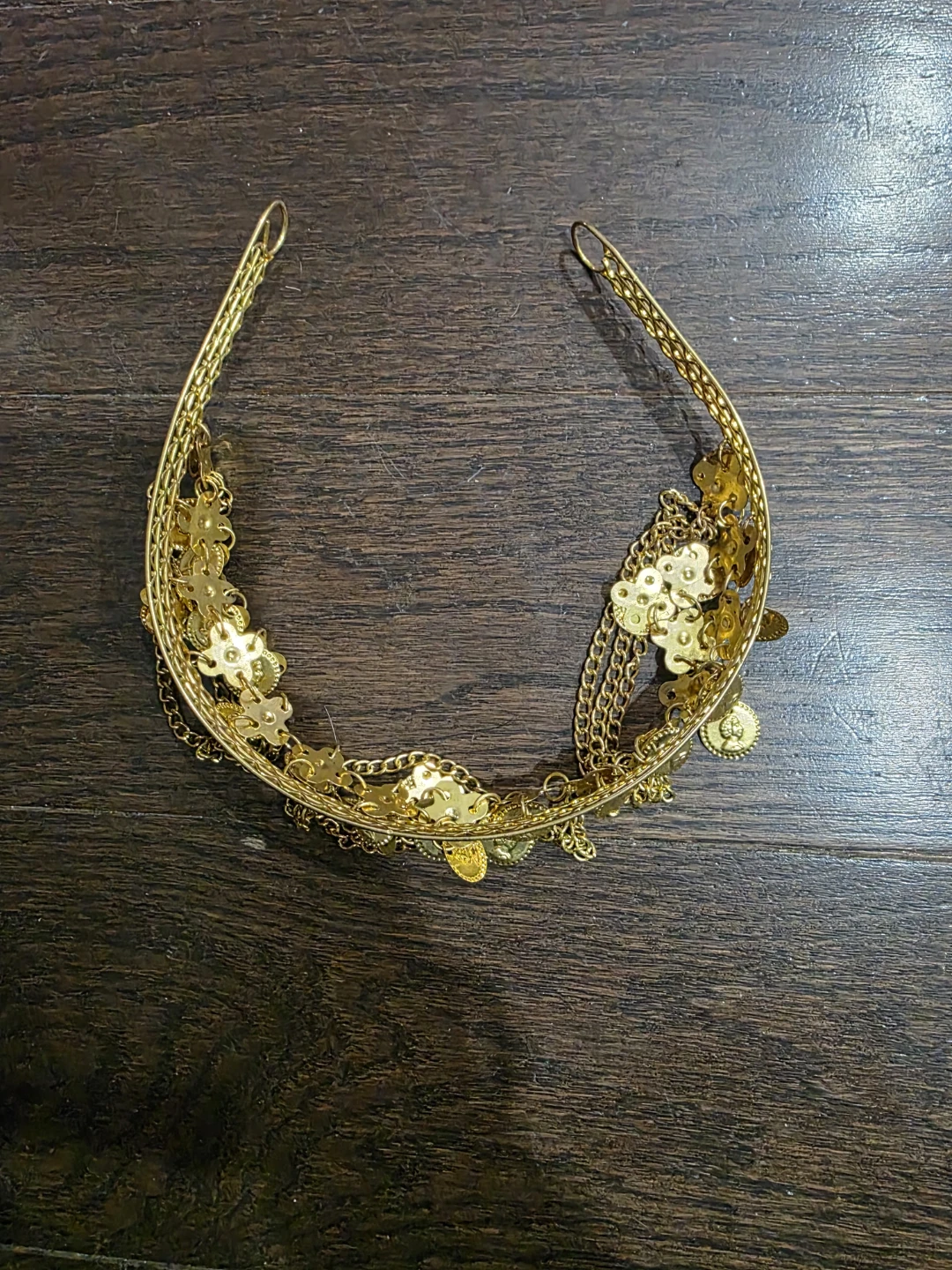 Gold Tone Headband with Coin and Chain Dangles - photo 3