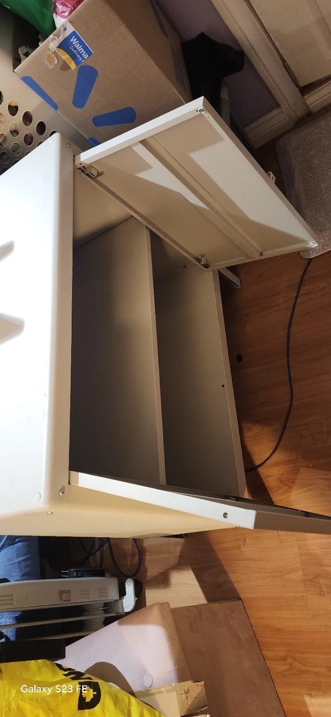 Cream Metal Two-Door Cabinet - photo 4