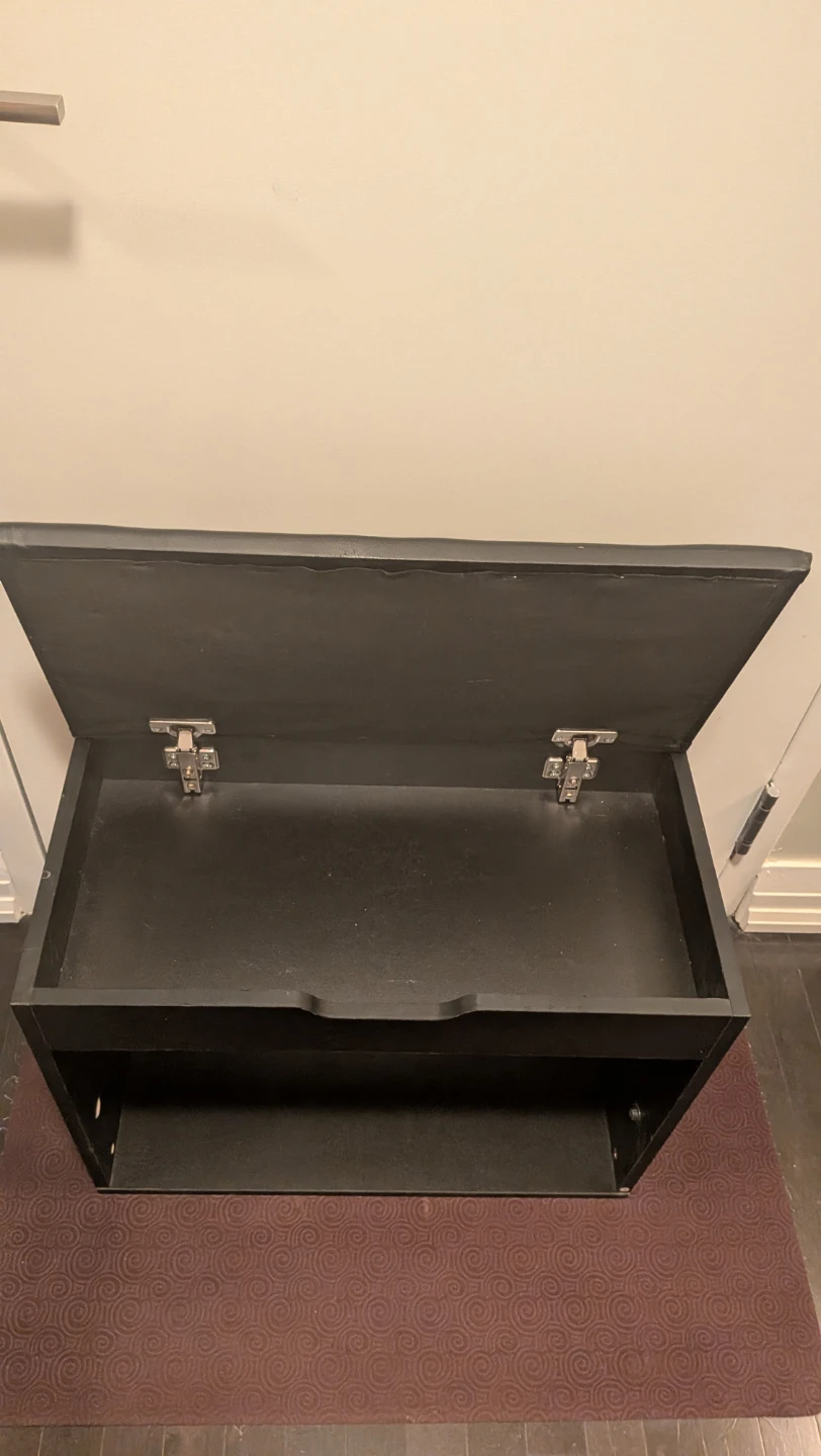 Black Storage Bench with Two Storage Bins - photo 2
