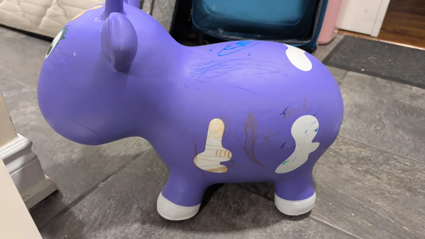 Purple Inflatable Bouncy Cow Toy - photo 3