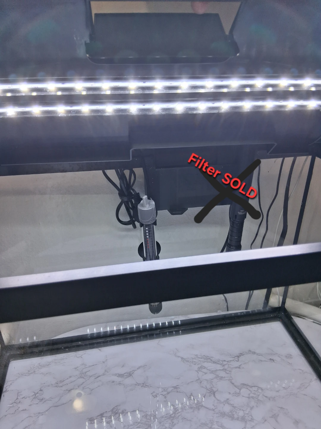 20 gallon Aquarium with Heater, light & hood - photo 4