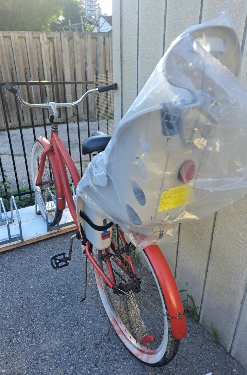 Red Cruiser Bicycle with baby attachment - photo 2