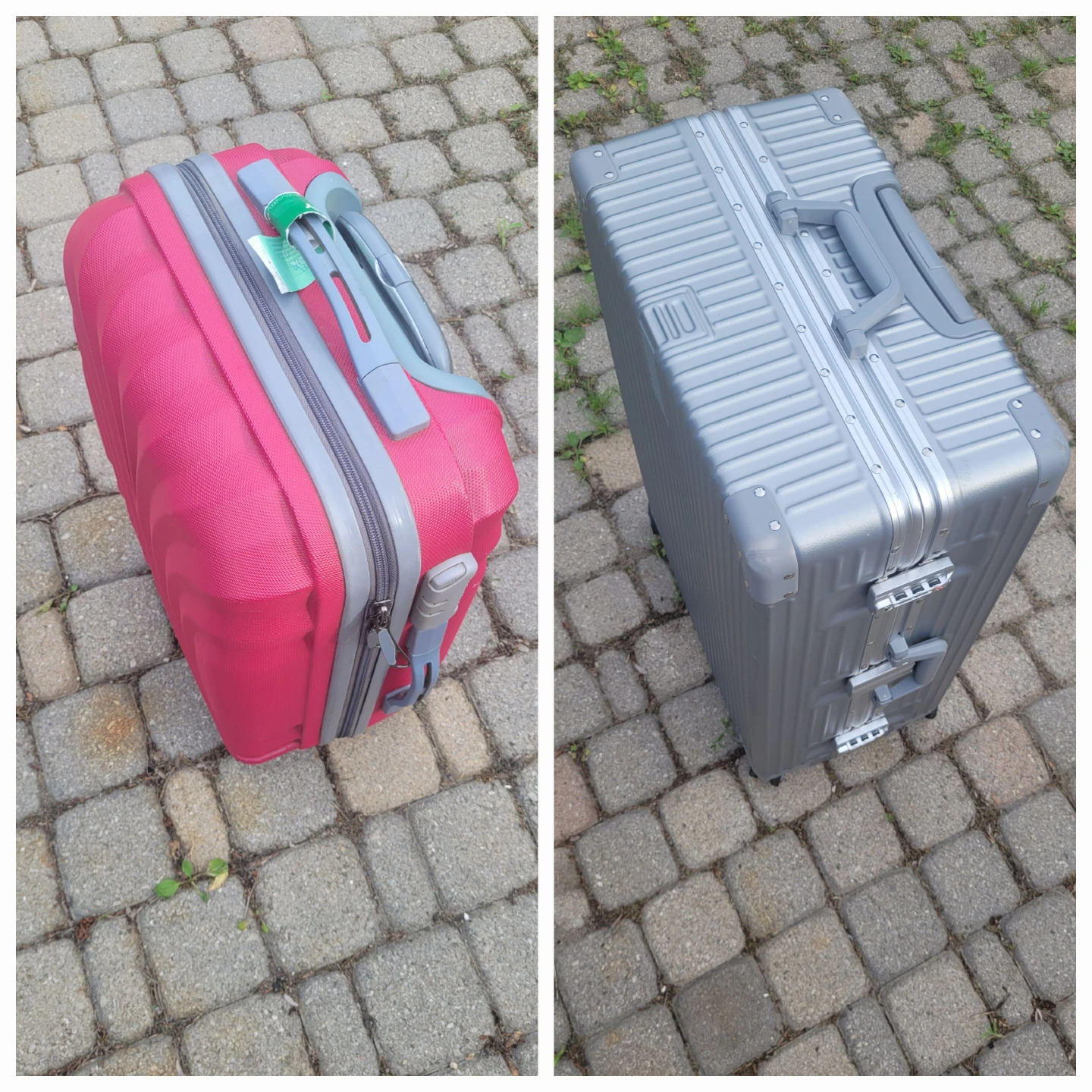 used 4 wheels spinner carry on and check in hard cover luggages