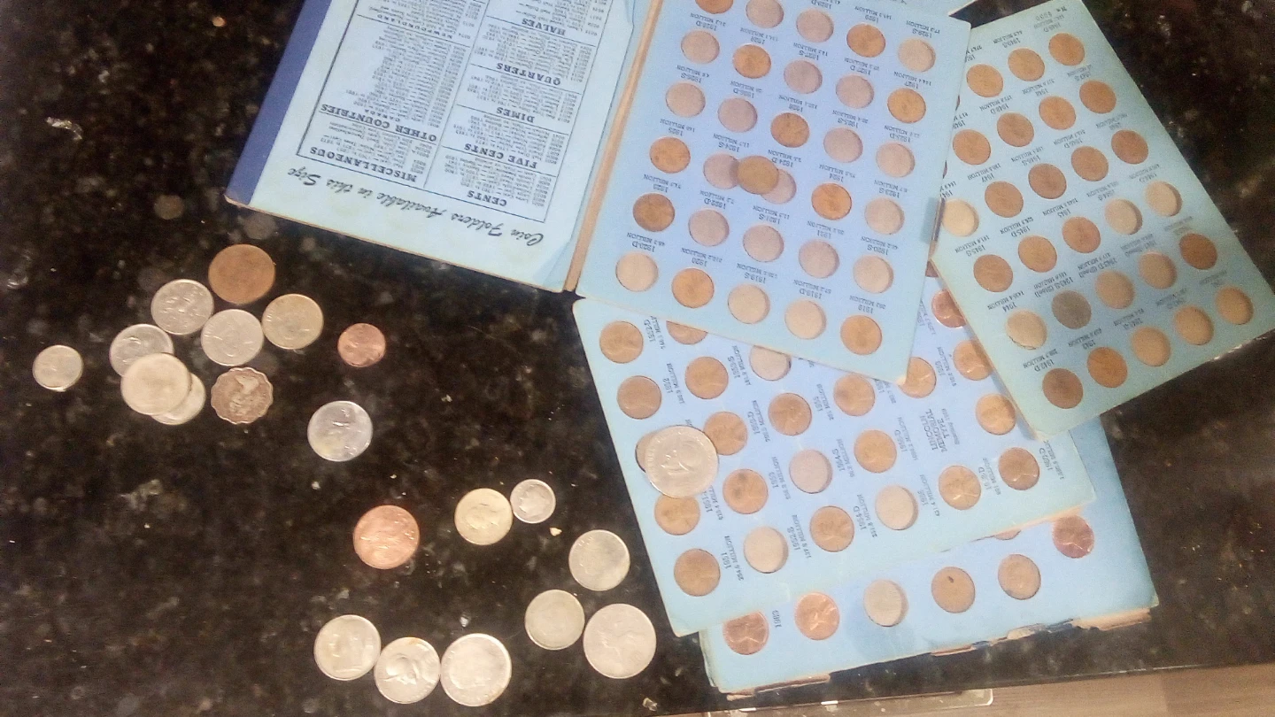 Vintage Lincoln Cent Coin Folders and Assorted Coins - photo 2