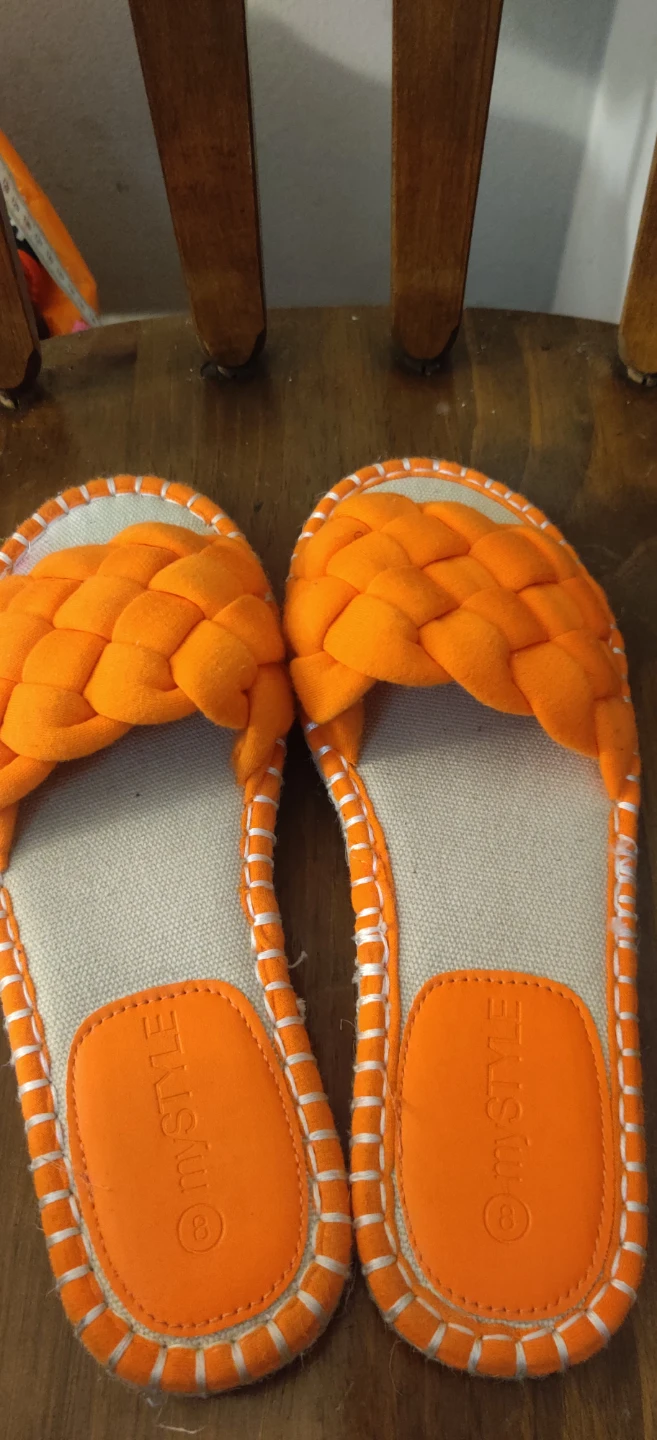 MyStyle Orange Braided Slides - Size 8