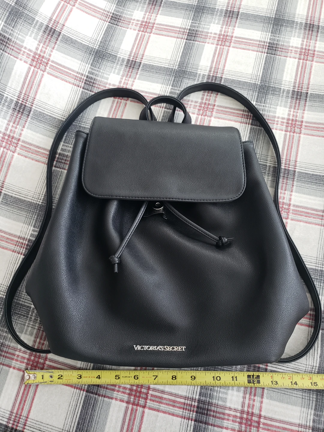Victoria's Secret Black Faux Leather Backpack